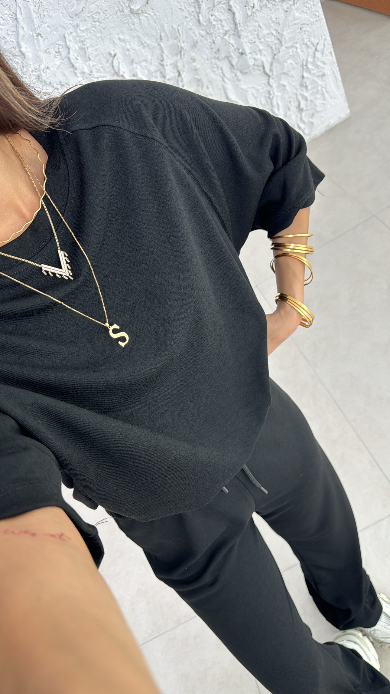 siyah oversize takım