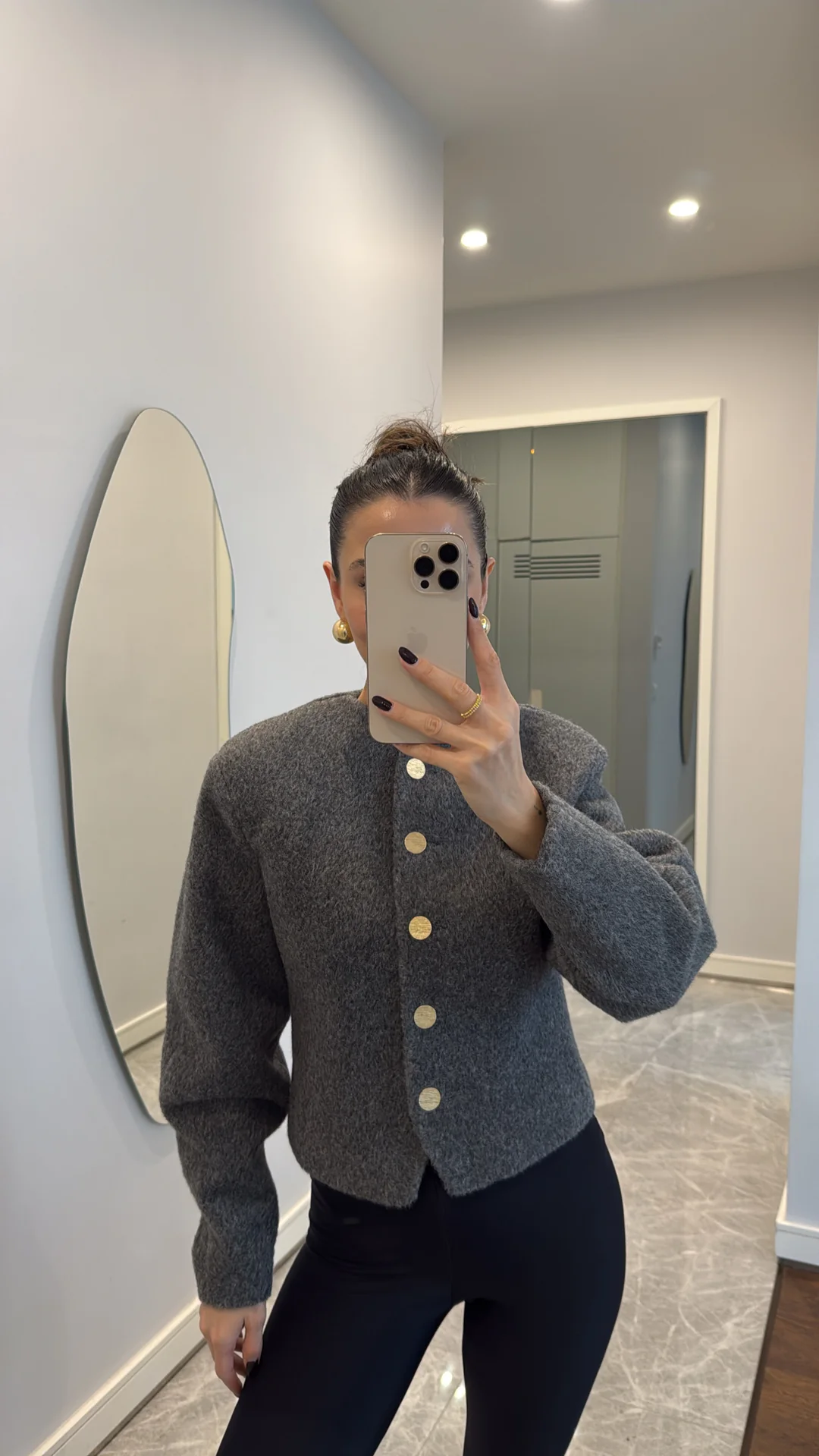 BELDEN OTURTMA KAŞE CEKET - ANTRASİT