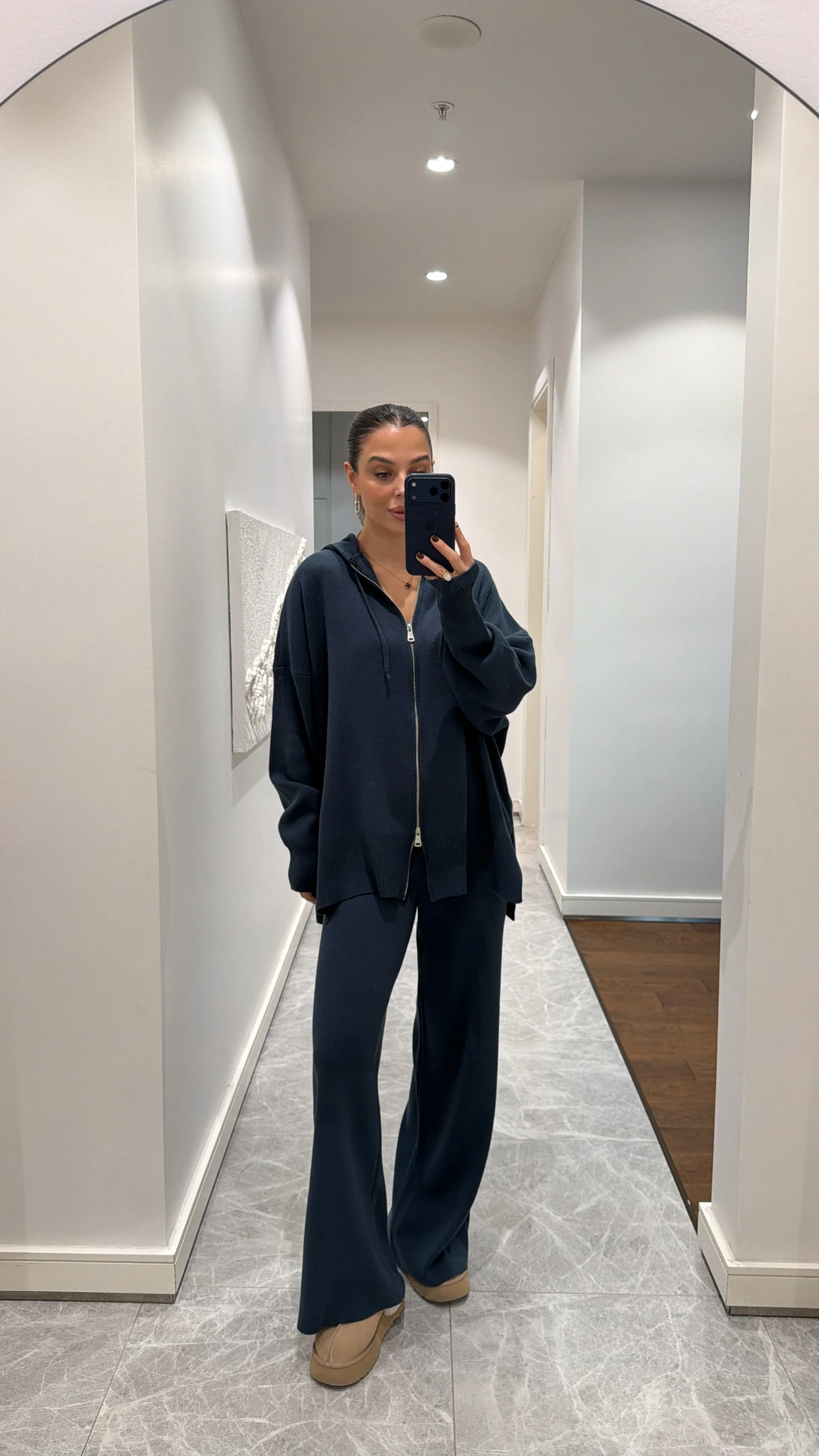 ÇİFT FERMUARLI TRİKO PANTOLON TAKIM - LACİVERT