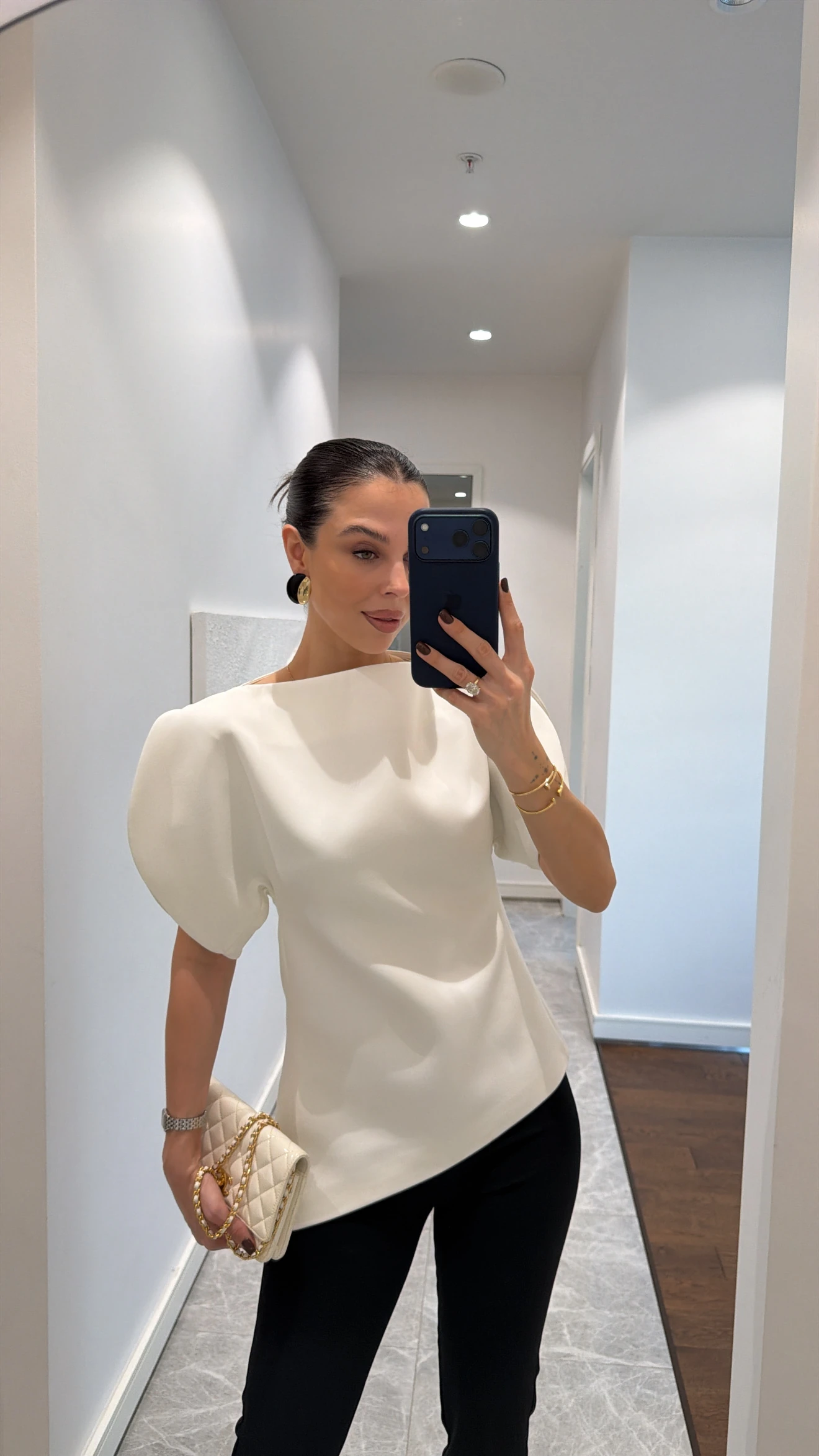 BALON KOL BLUZ - EKRU