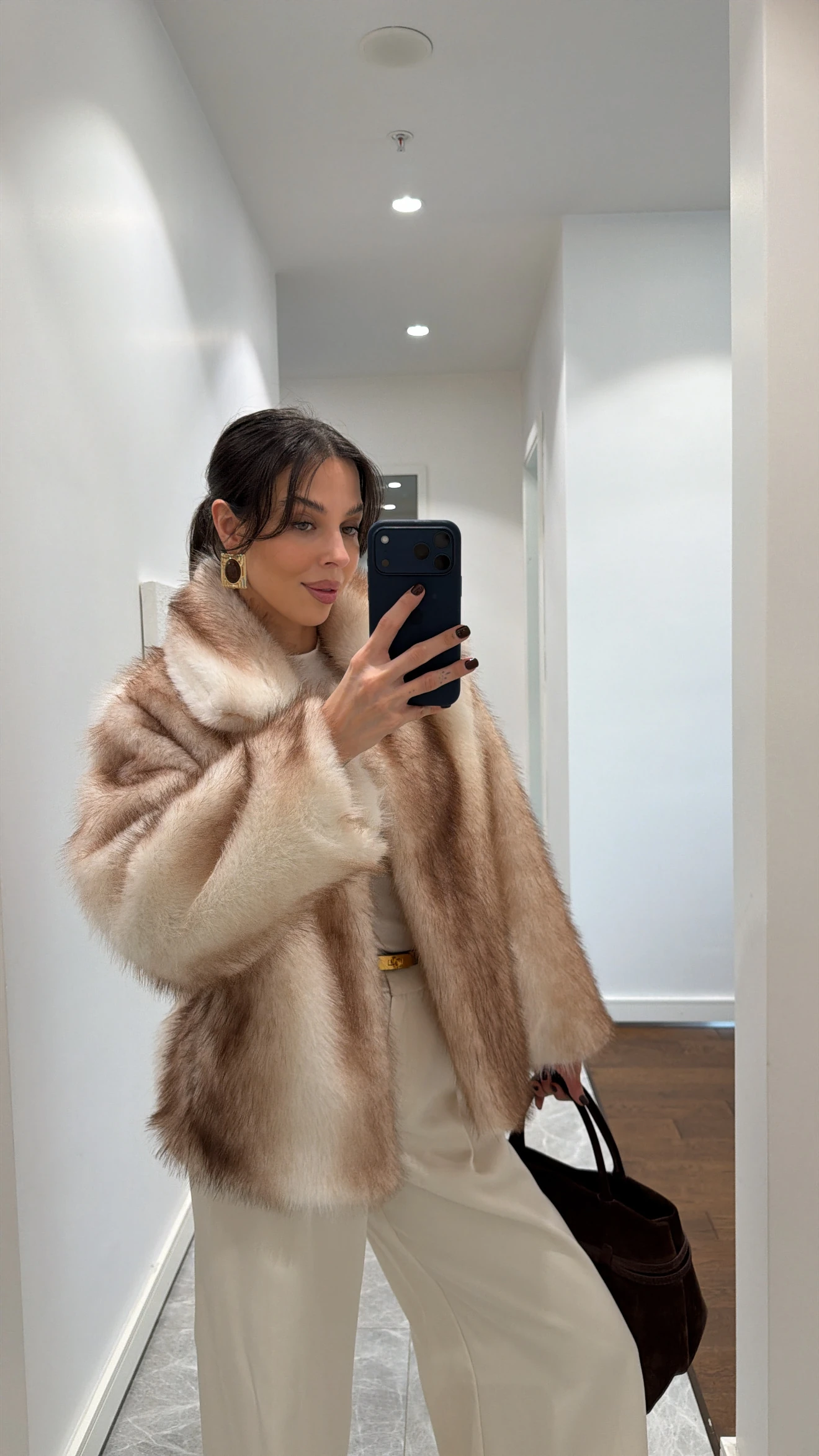 KAHVE RENK GEÇİŞLİ PREMİUM KÜRK