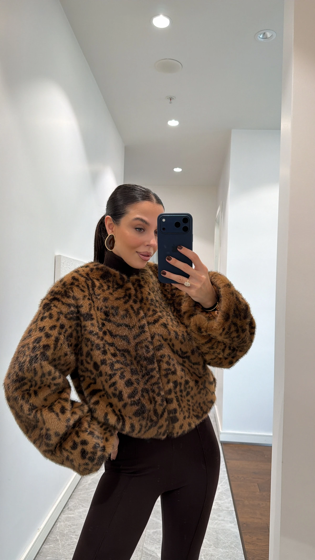 SARI LEOPAR DESENLİ BOMBER CEKET - SARI