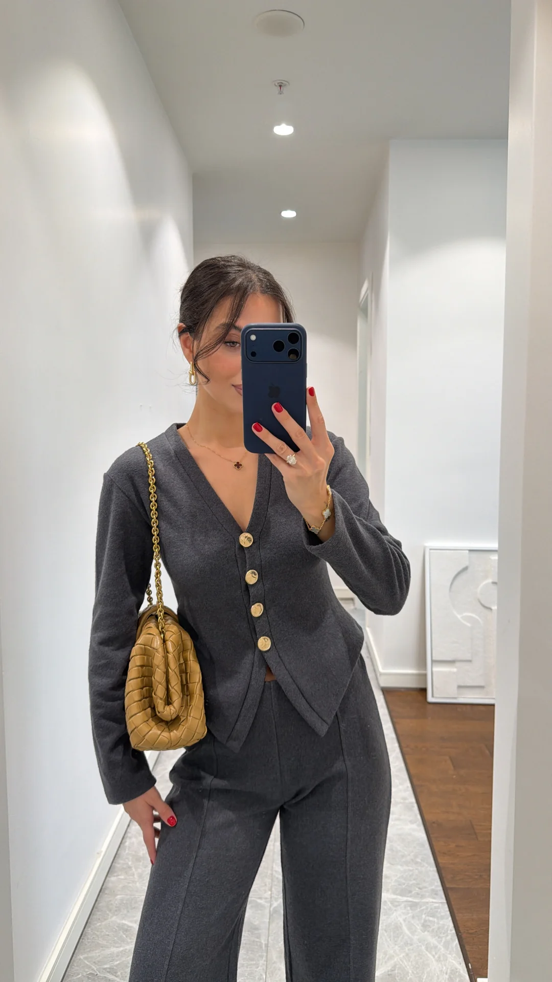 GOLD BUTTON DETAILED TROUSER SET