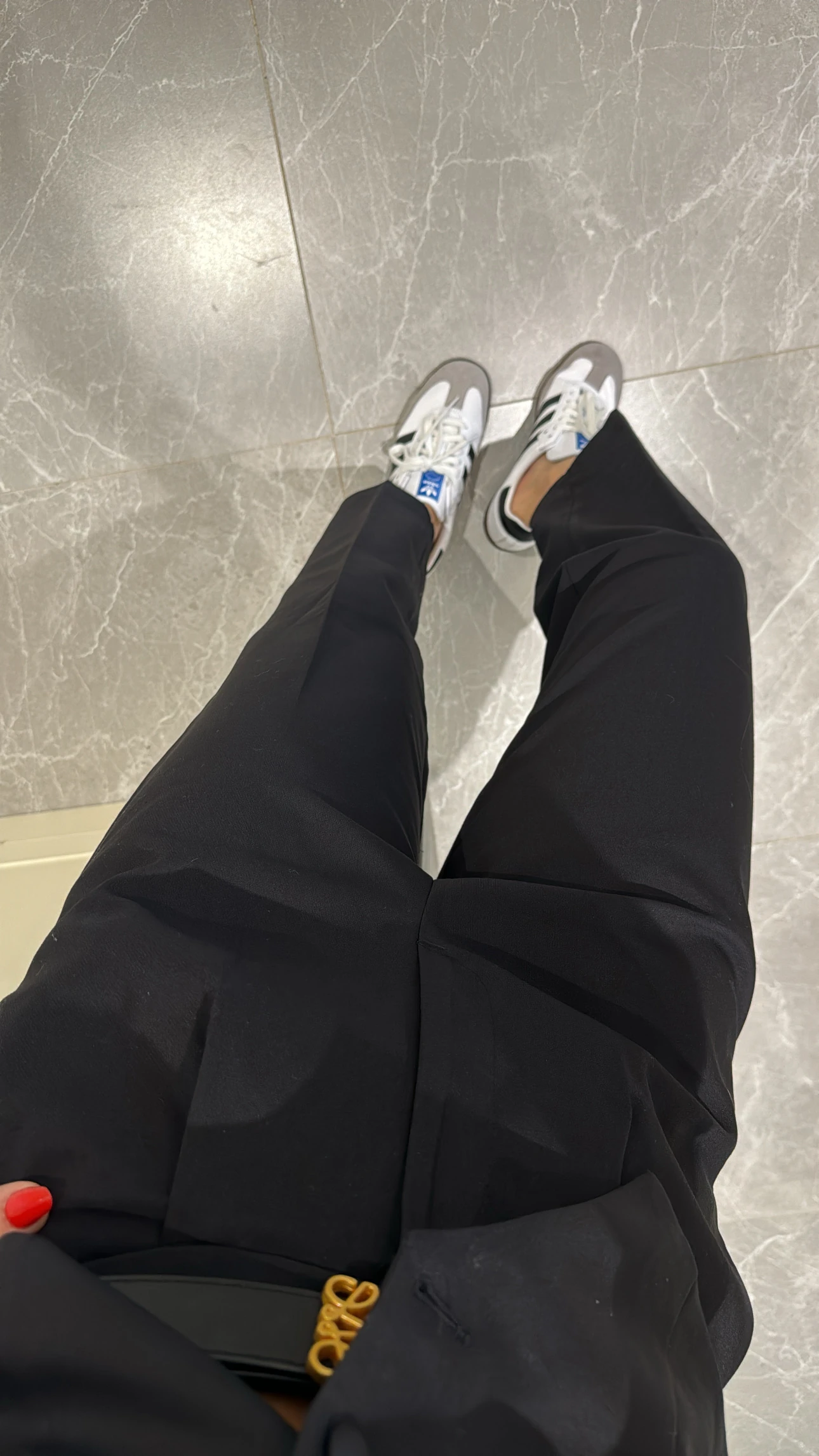 high waist black carrot pants