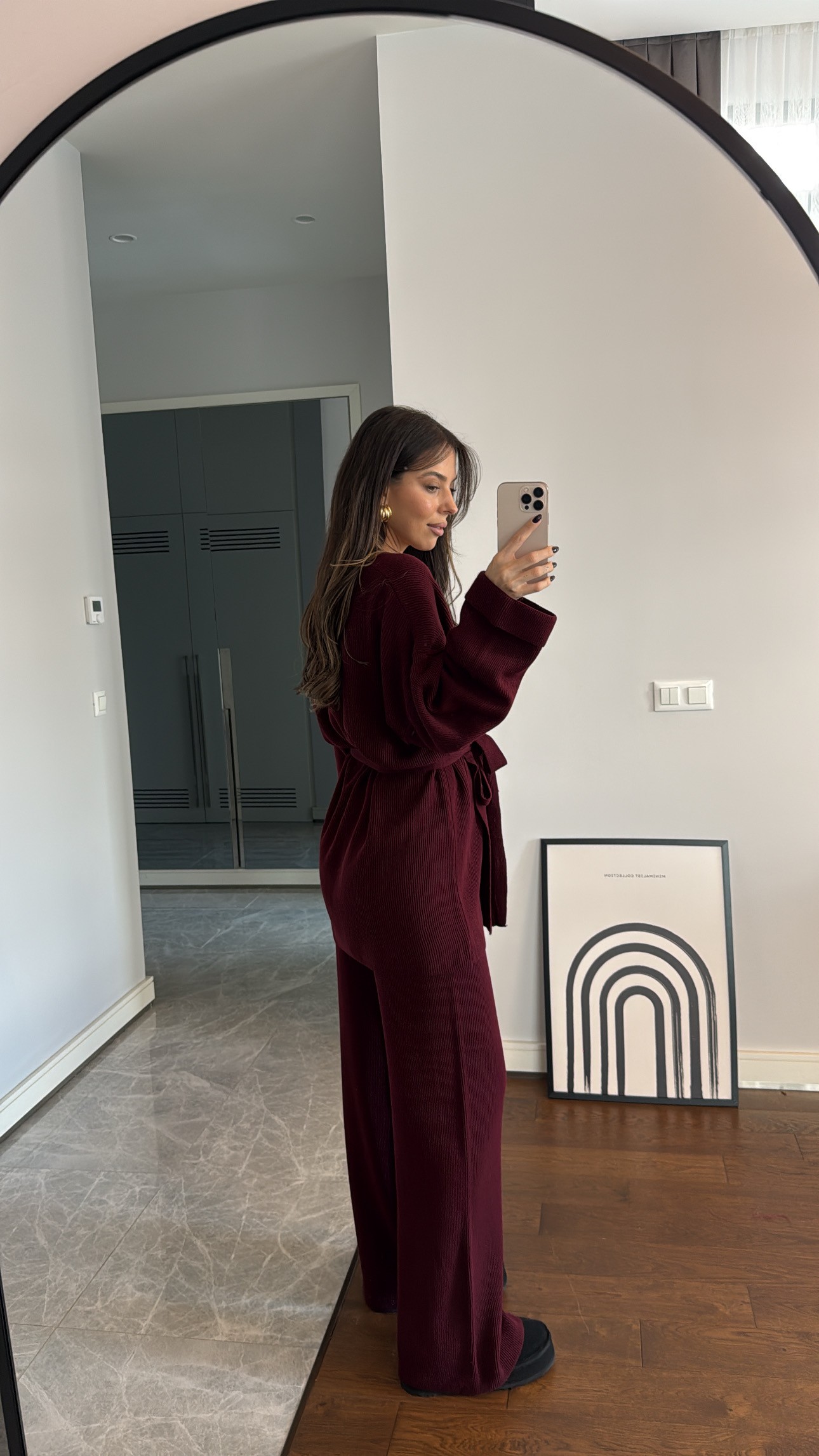 Marka Model Kimono Bordo Pantolon Takım