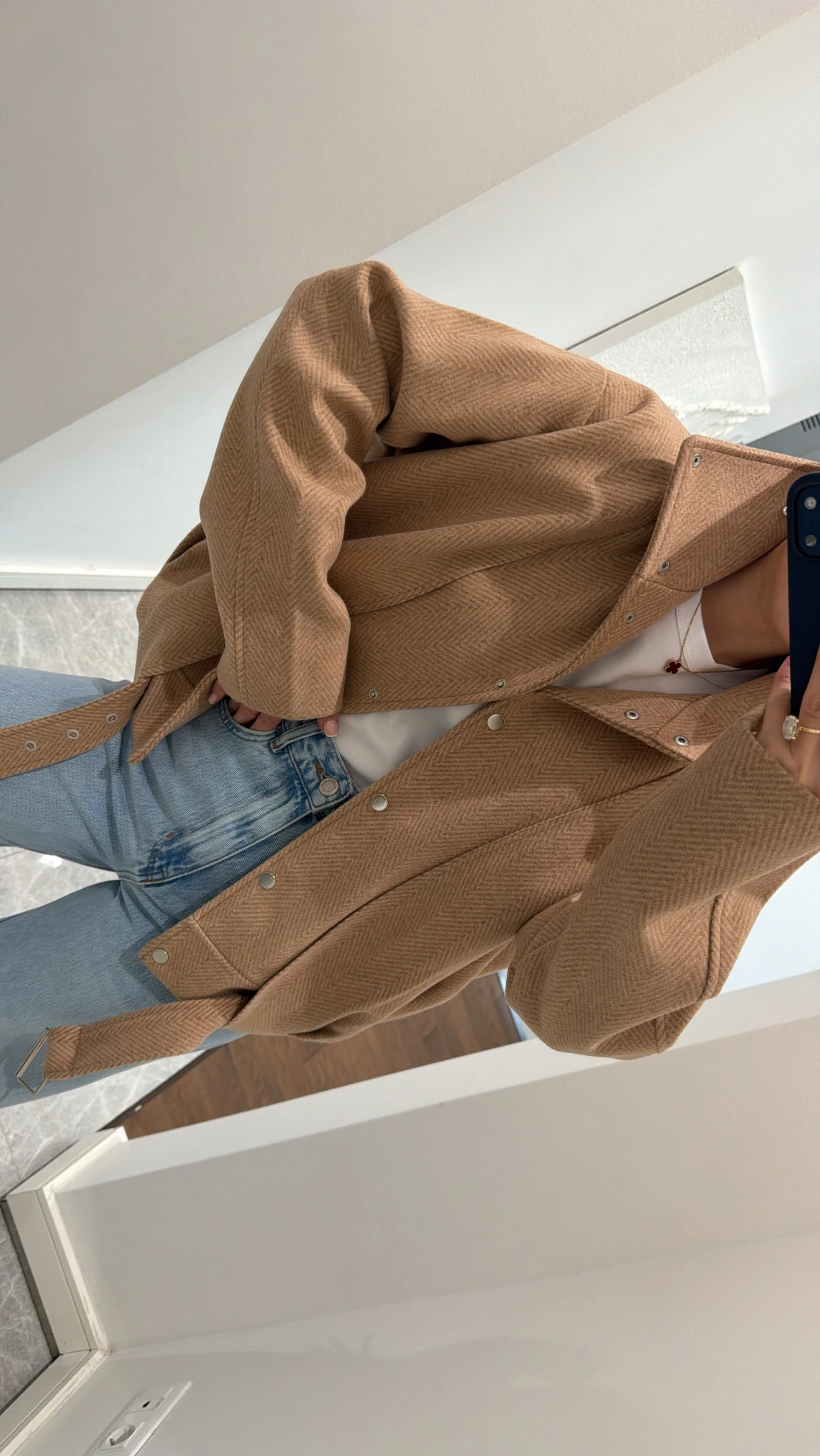 BALIKSIRTI DESEN KAŞE CEKET 