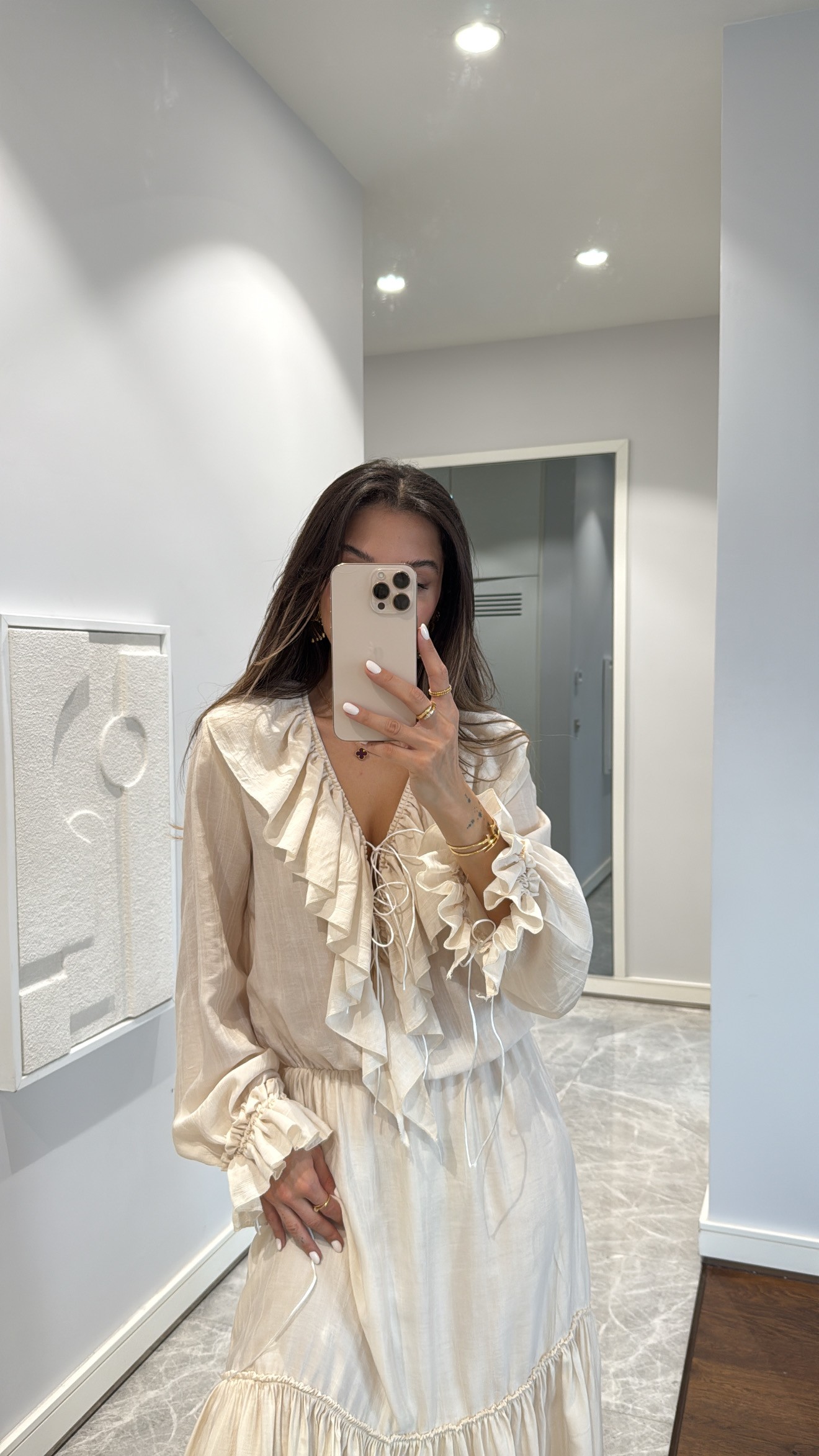 FIRFIR DETAYLI MAXİ ELBİSE