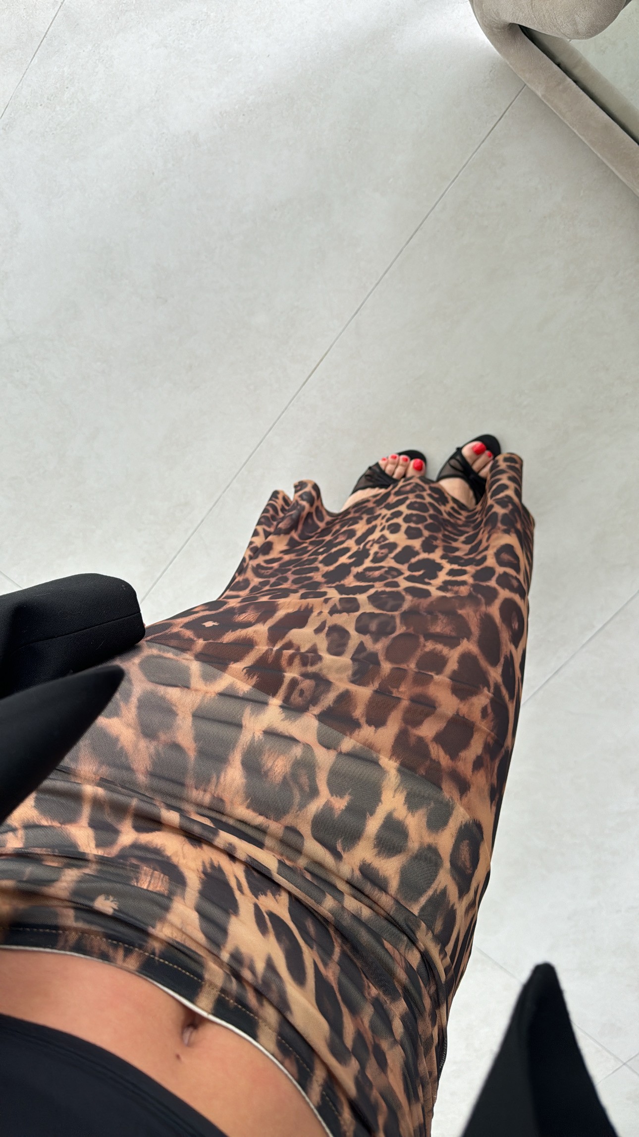 leopar astarlı tül balık etek