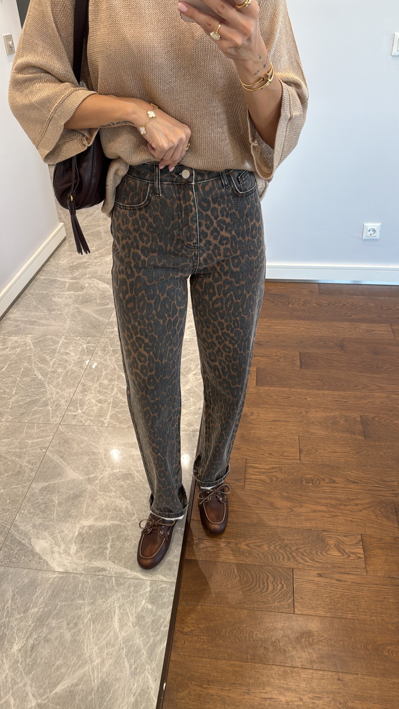 LEOPAR DESENLİ STRAİGHT JEAN