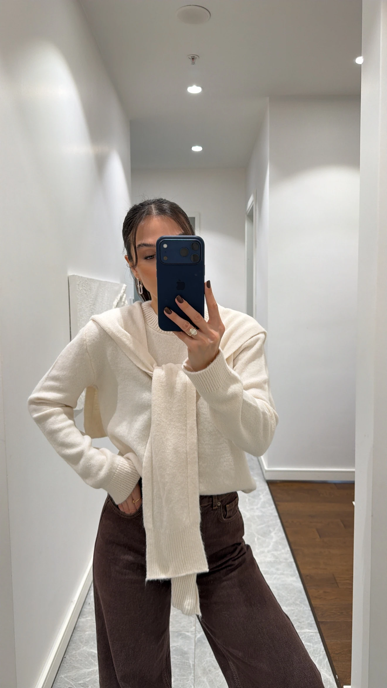 ŞAL DETAYLI TRİKO KAZAK