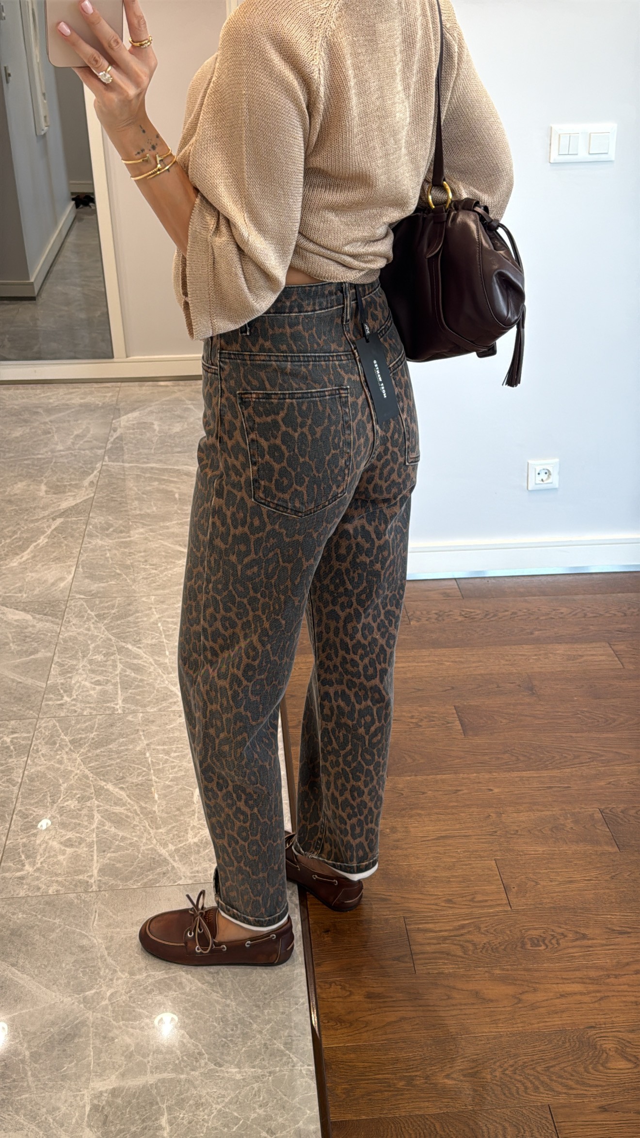 LEOPAR DESENLİ STRAİGHT JEAN