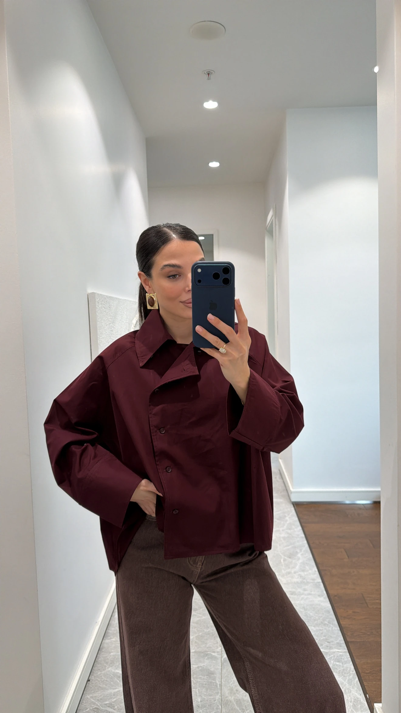 REGLAN POPLİN GÖMLEK - MÜRDÜM