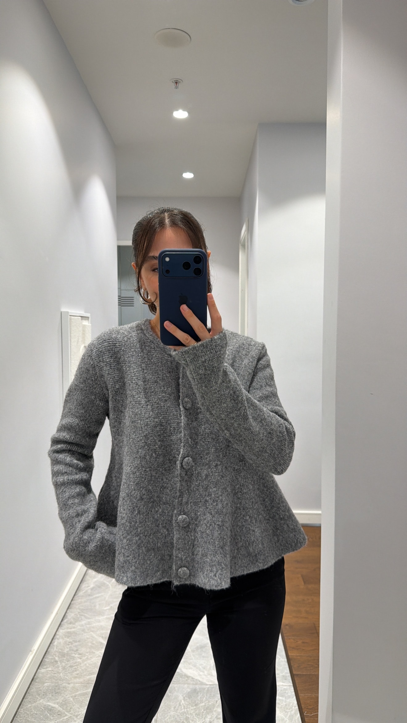 PEPLUM YUMUŞAK DOKULU TRİKO HIRKA - GRİ