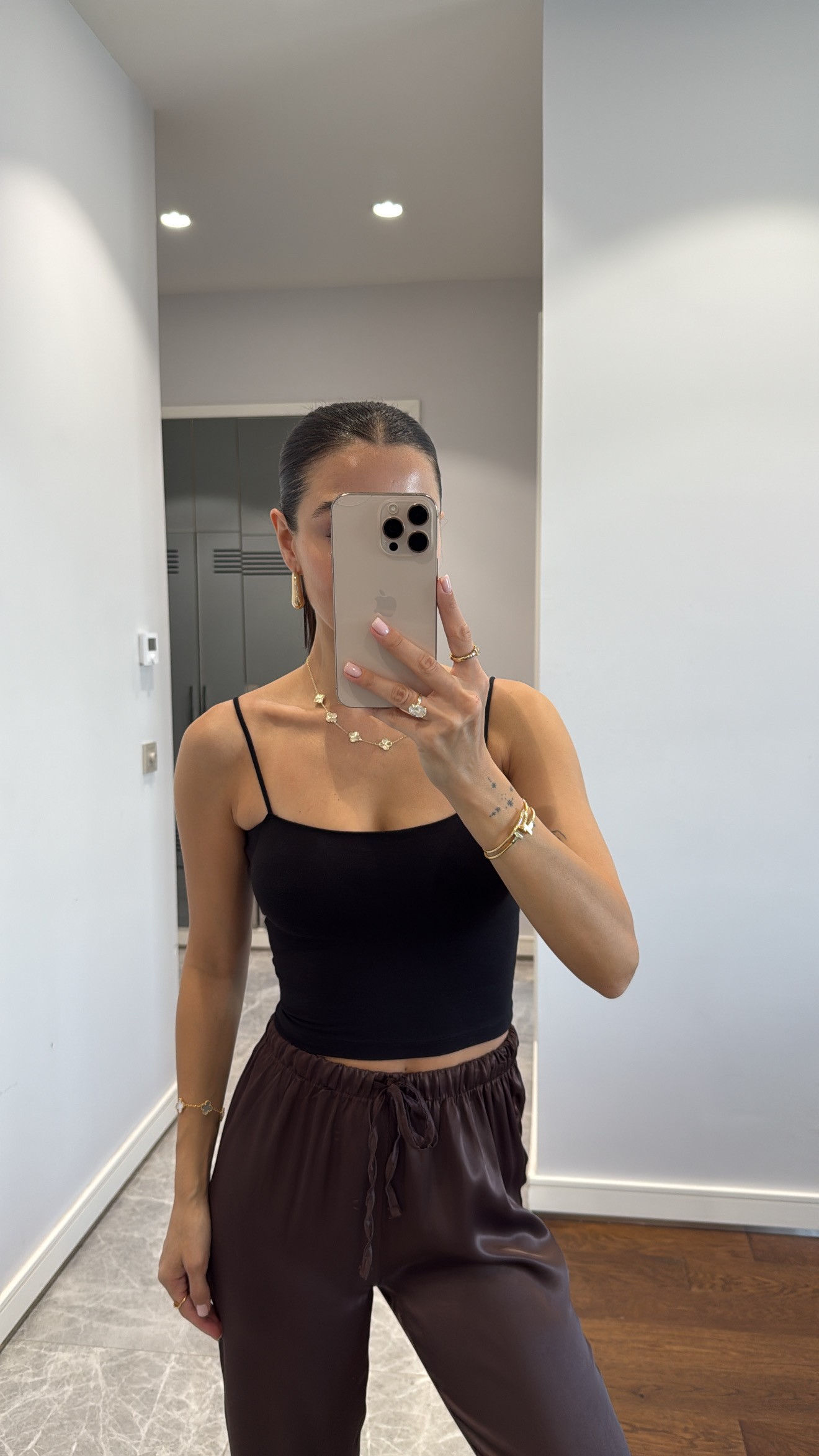 İNCE ASKILI CROP ATLET - SİYAH