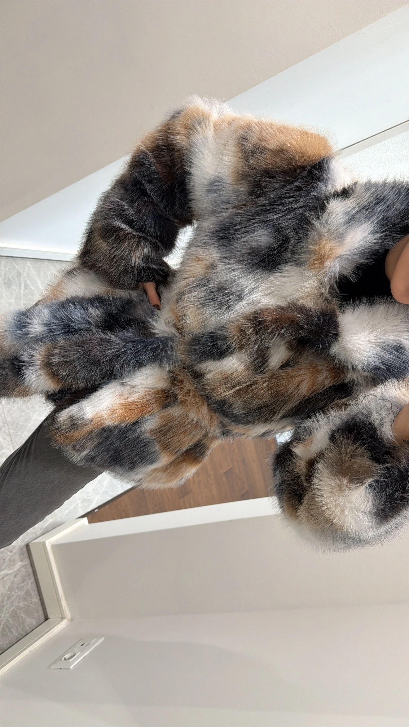 BATİK DESEN KUŞAKLI KÜRK 