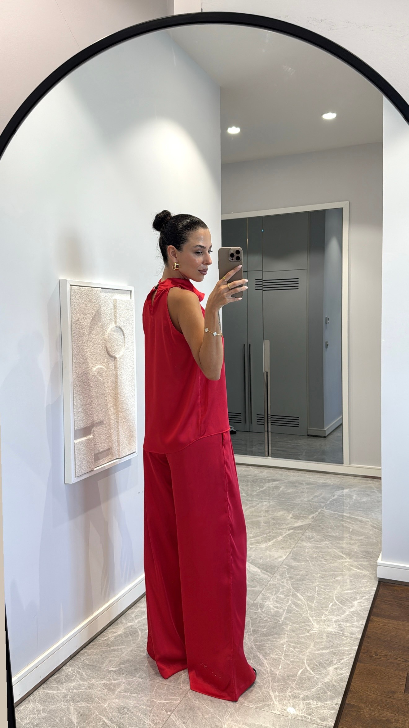 SATEN DRAPELİ PANTOLON TAKIM