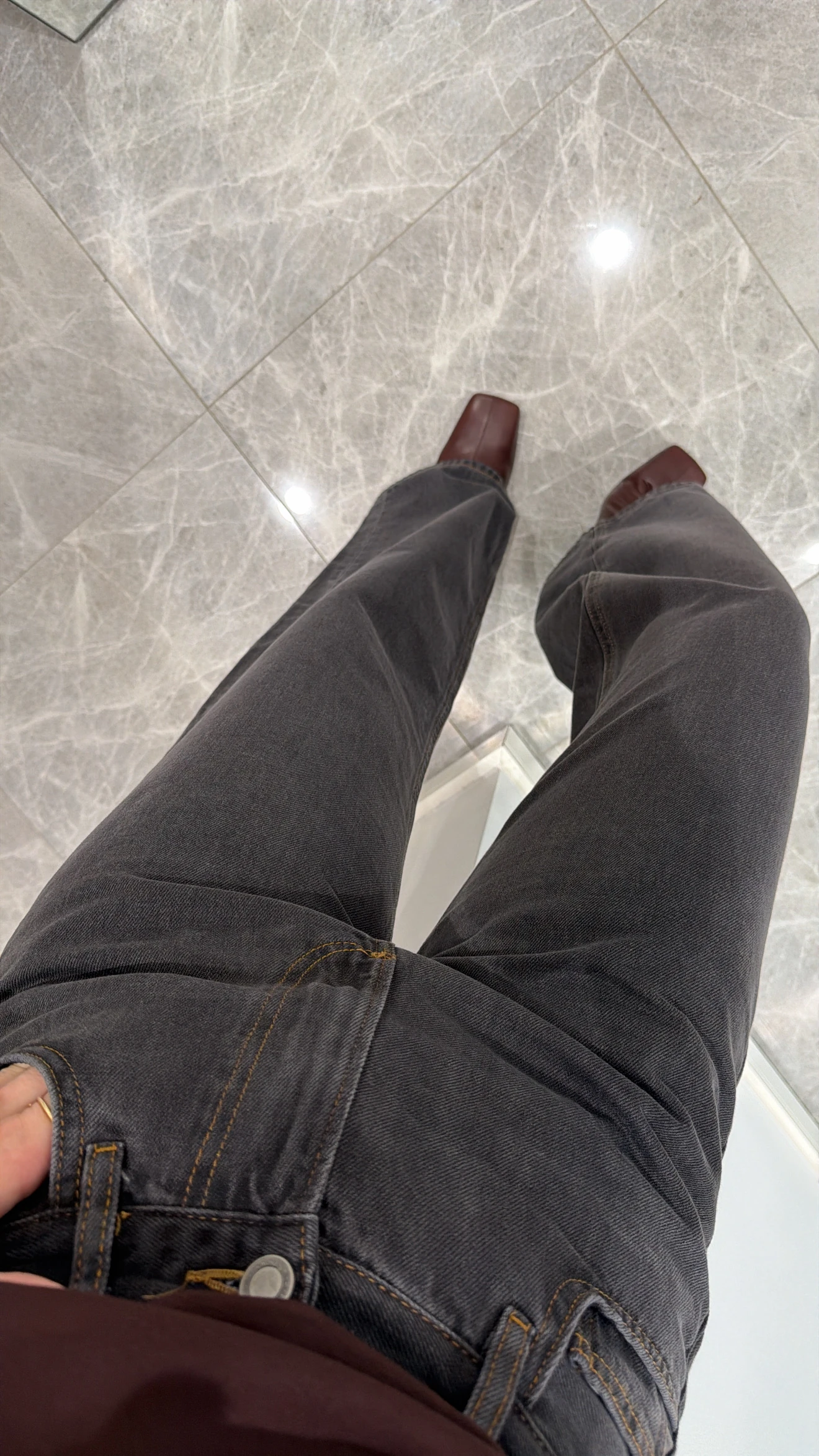 ANTRASİT YÜKSEK BEL JEAN