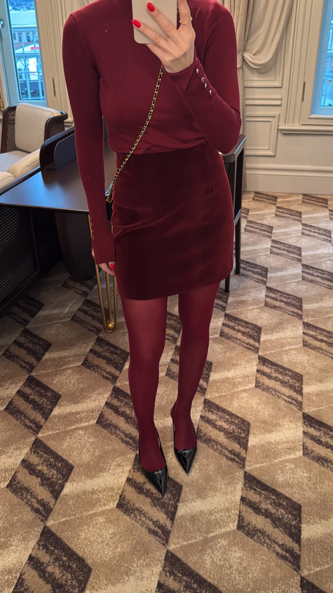 KADİFE ETEK  - BORDO