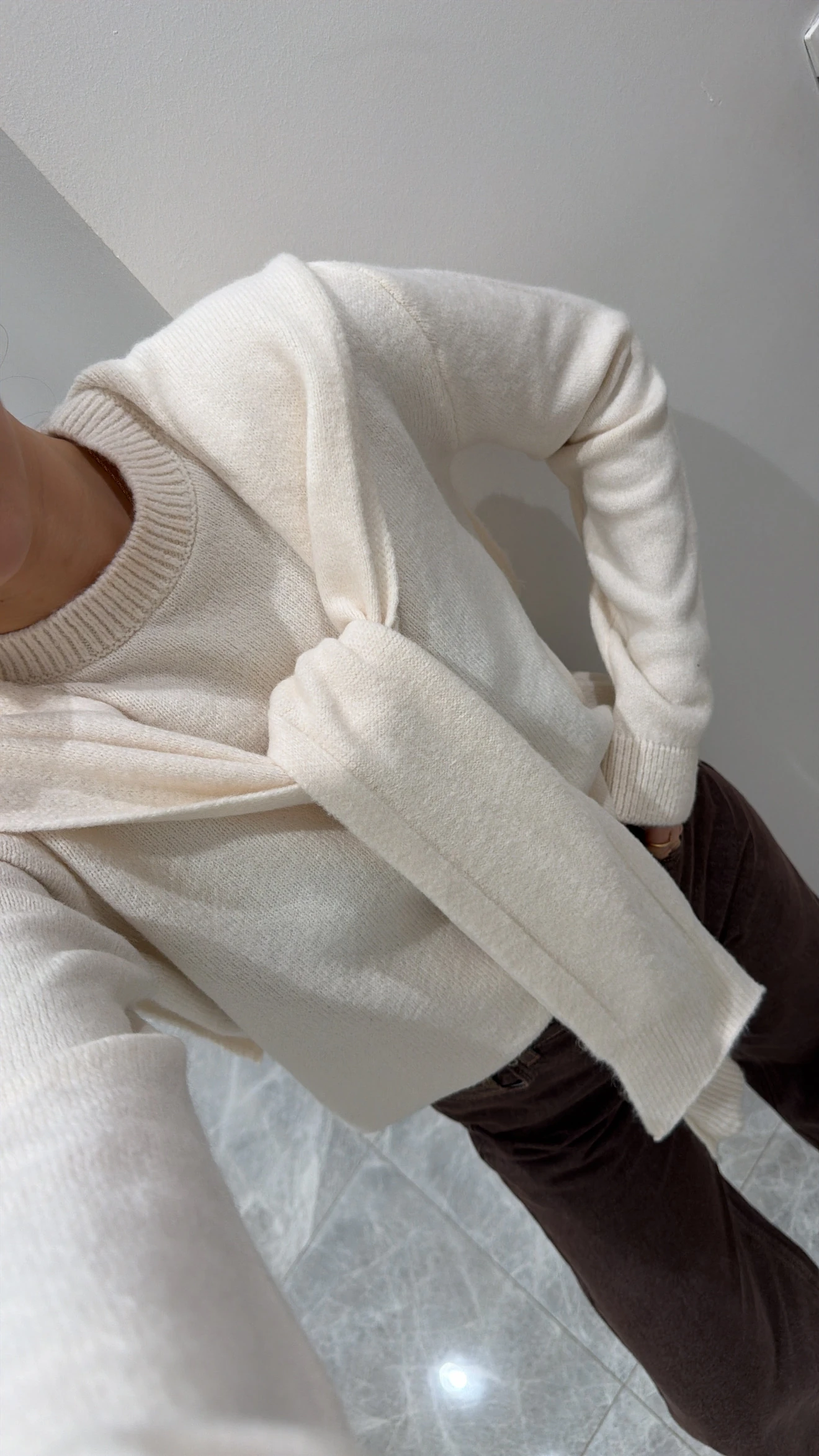 ŞAL DETAYLI TRİKO KAZAK