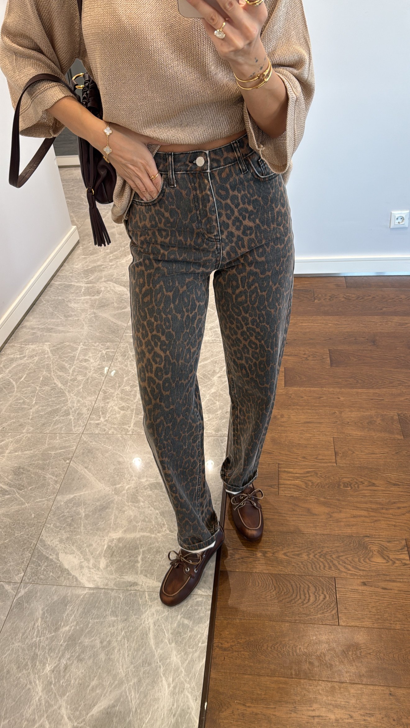 LEOPAR DESENLİ STRAİGHT JEAN