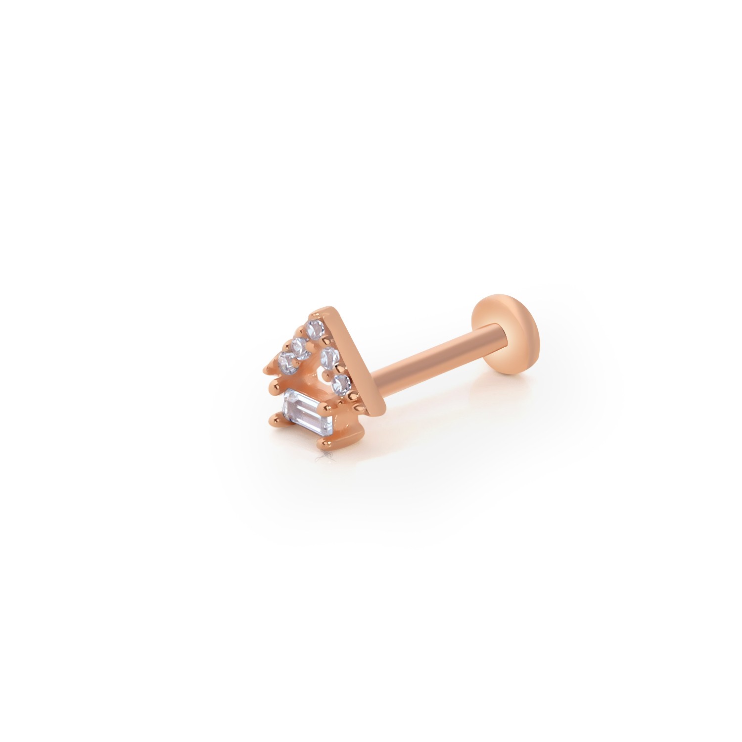 Kare Taşlı Tasarım Tragus