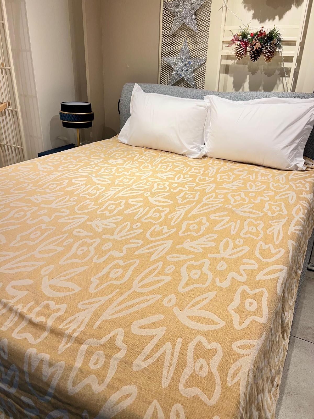 Explore Home , Anya, Çift Kişilik, Pamuklu, Müslin, Yatak Örtüsü - Mandalina Sarısı