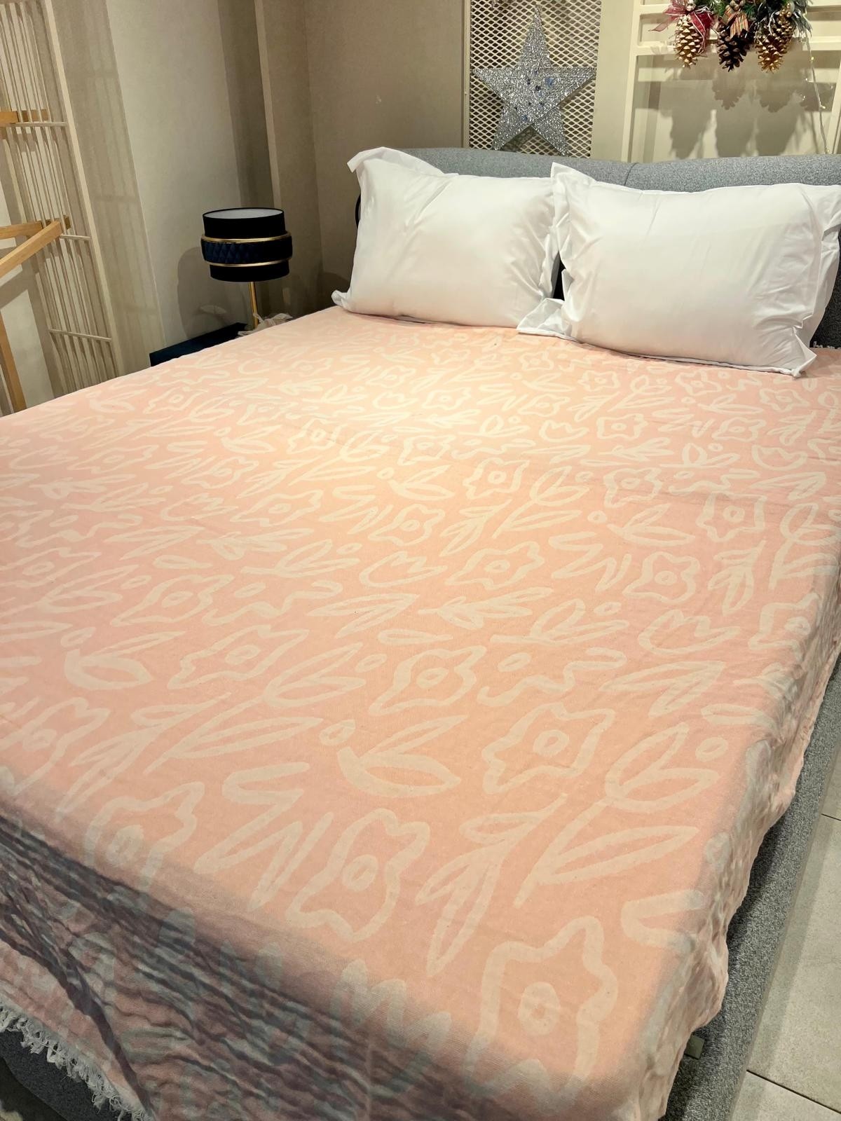 Explore Home , Alda, Çift Kişilik, Pamuklu, Müslin, Yatak Örtüsü - Pembe