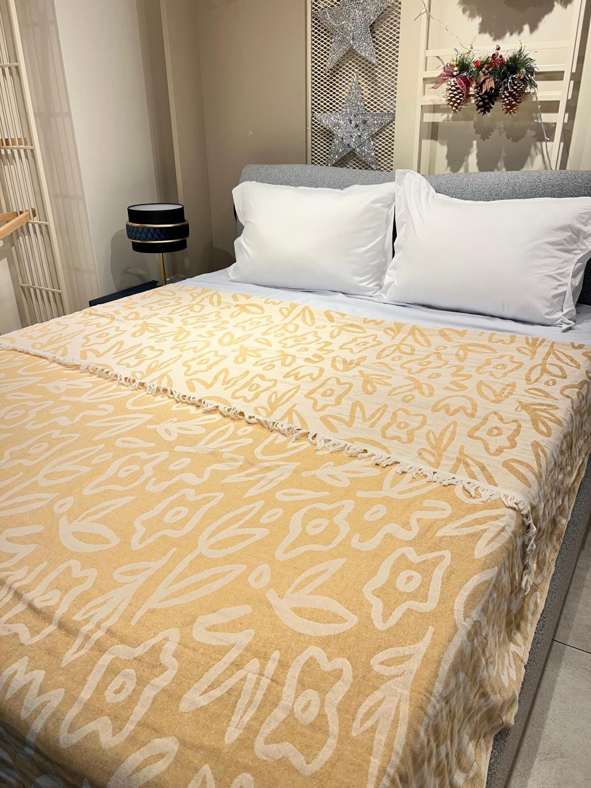 Explore Home , Anya, Çift Kişilik, Pamuklu, Müslin, Yatak Örtüsü - Mandalina Sarısı