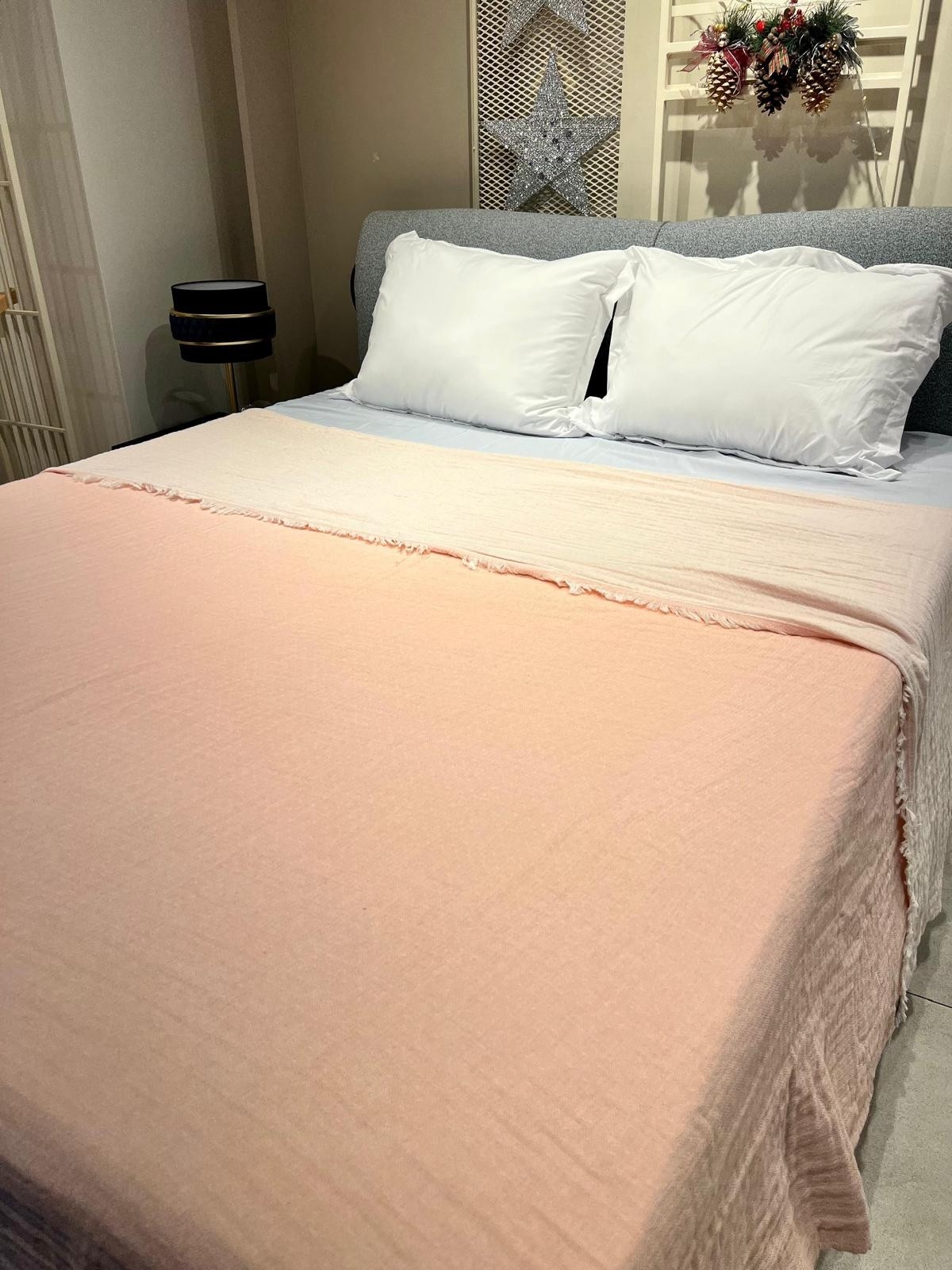 Explore Home , Silvana, Çift Kişilik, Pamuklu, Müslin, Yatak Örtüsü - Pembe