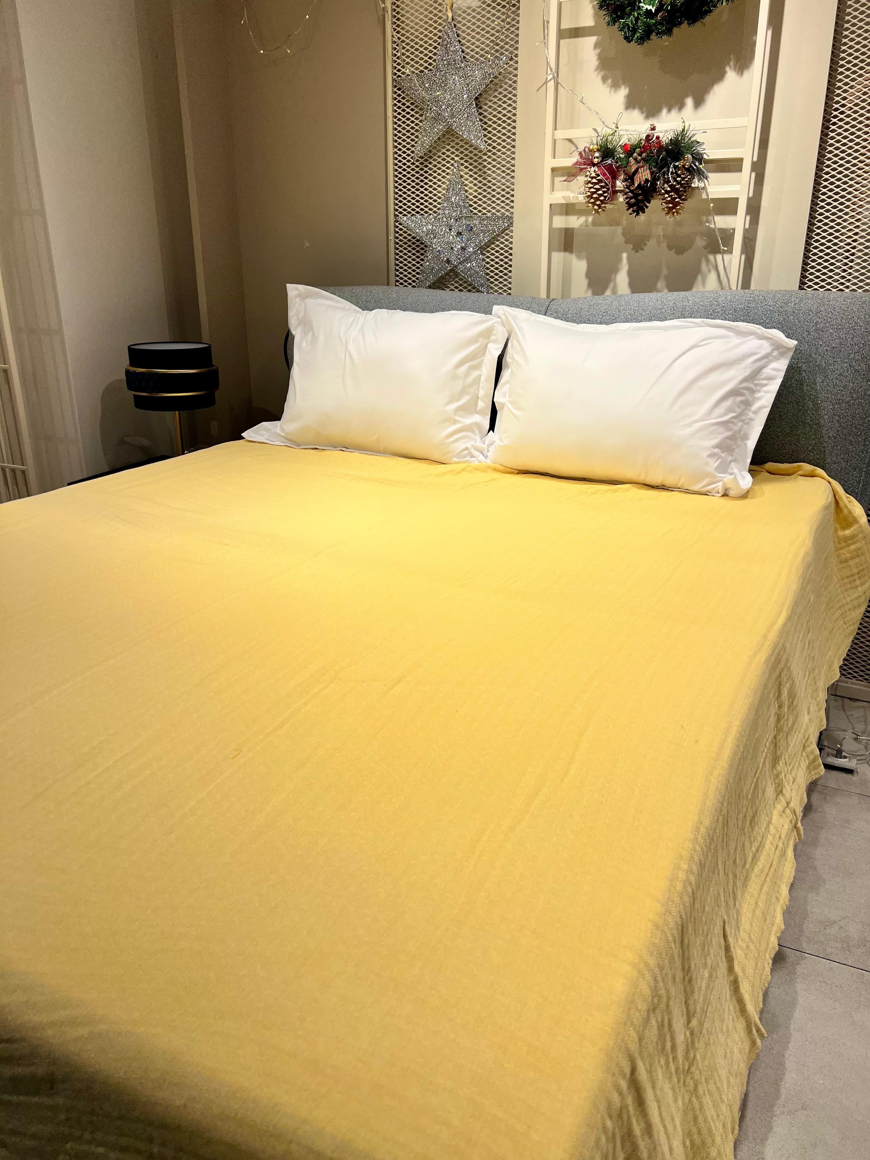 Explore Home , Allegra, Çift Kişilik, Pamuklu, Müslin, Yatak Örtüsü - Sarı