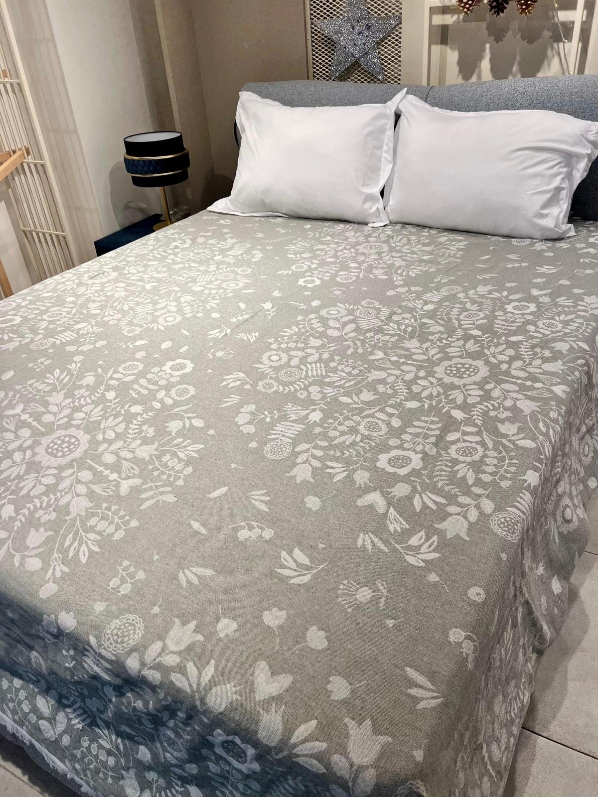 Explore Home , Zaned, Çift Kişilik, Pamuklu, Müslin, Yatak Örtüsü - Açık Gri