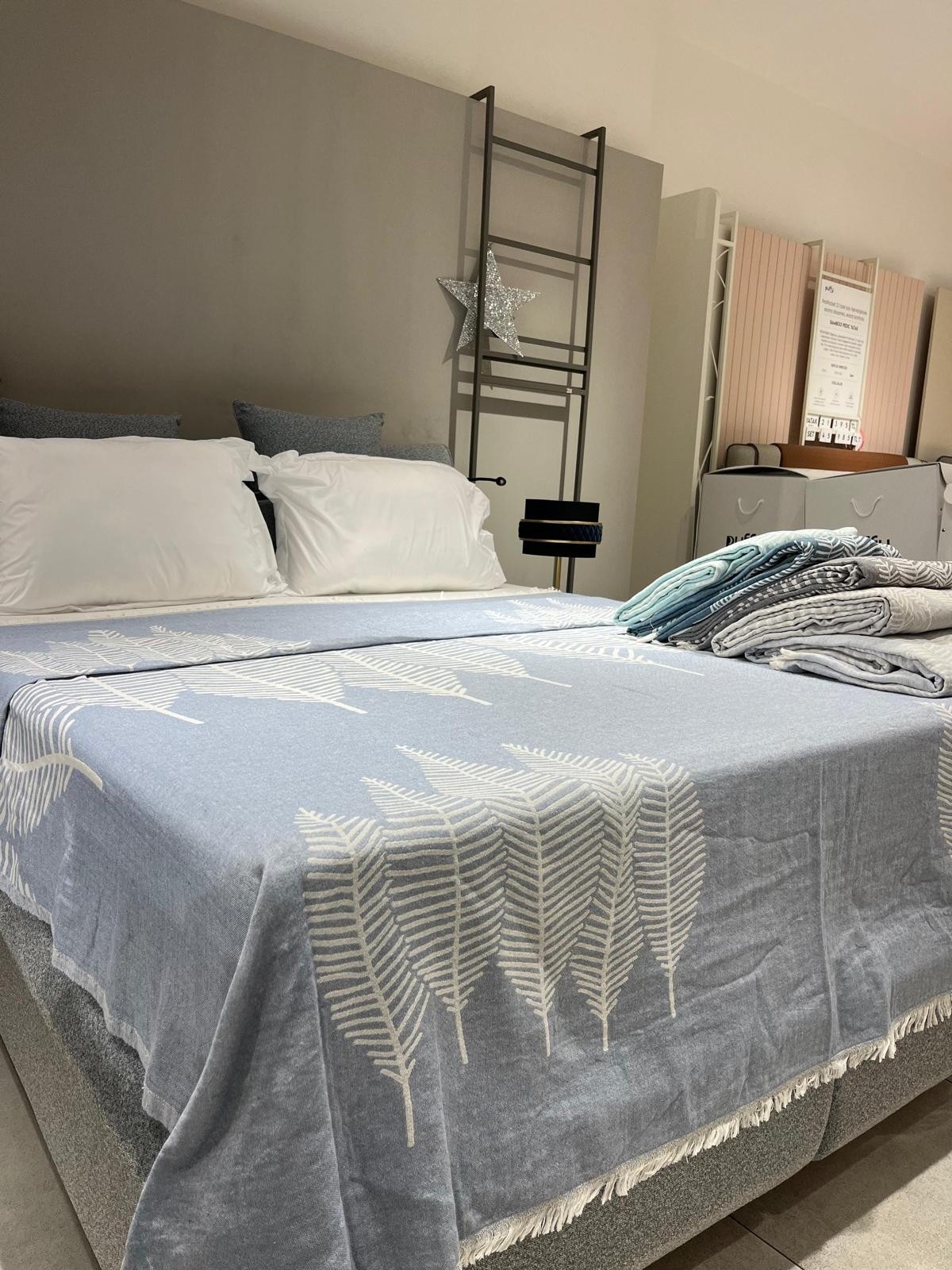 Explore Home , Stela, Çift Kişilik, Pamuklu, Müslin, Yatak Örtüsü - Mavi