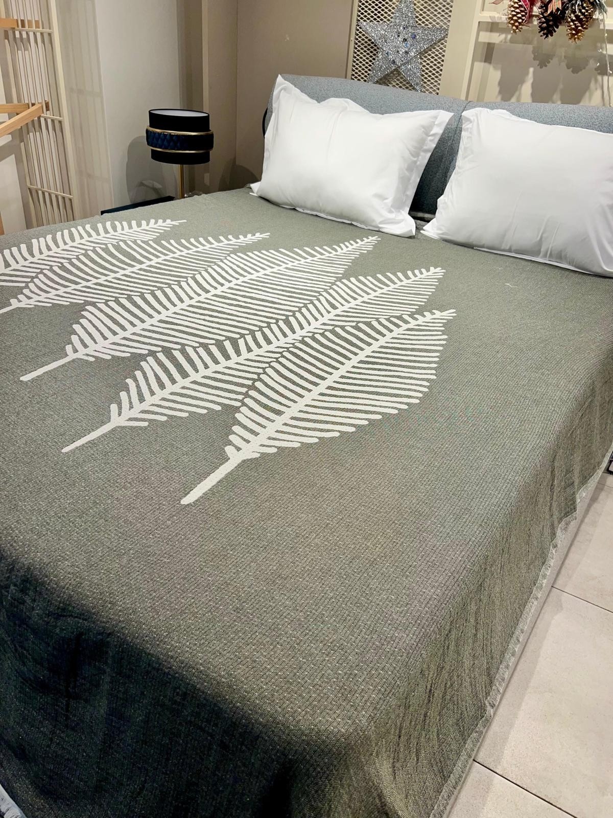 Explore Home , Enova, Çift Kişilik, Pamuklu, Müslin, Yatak Örtüsü - Koyu Yeşil
