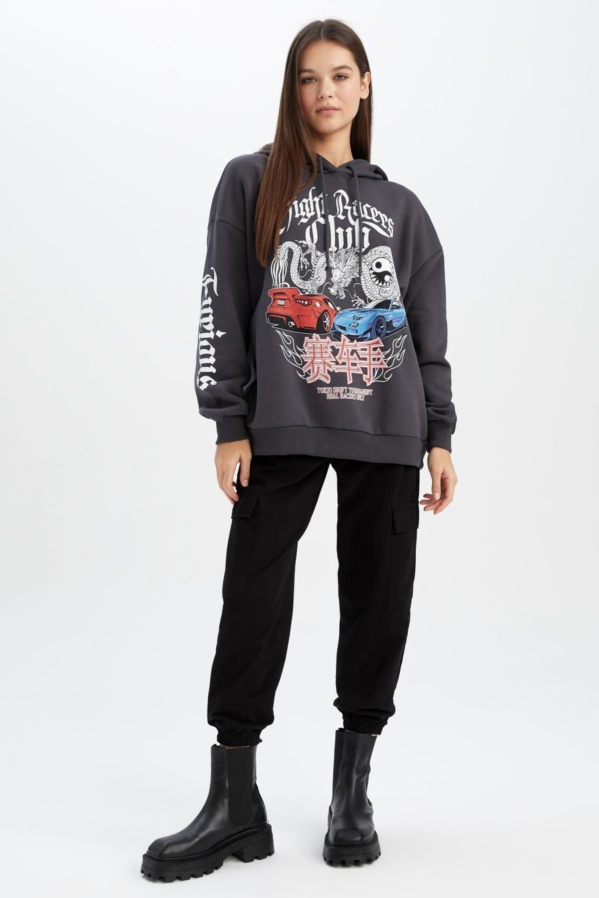 Coool Oversize Fit Kapüşonlu Sweatshirt