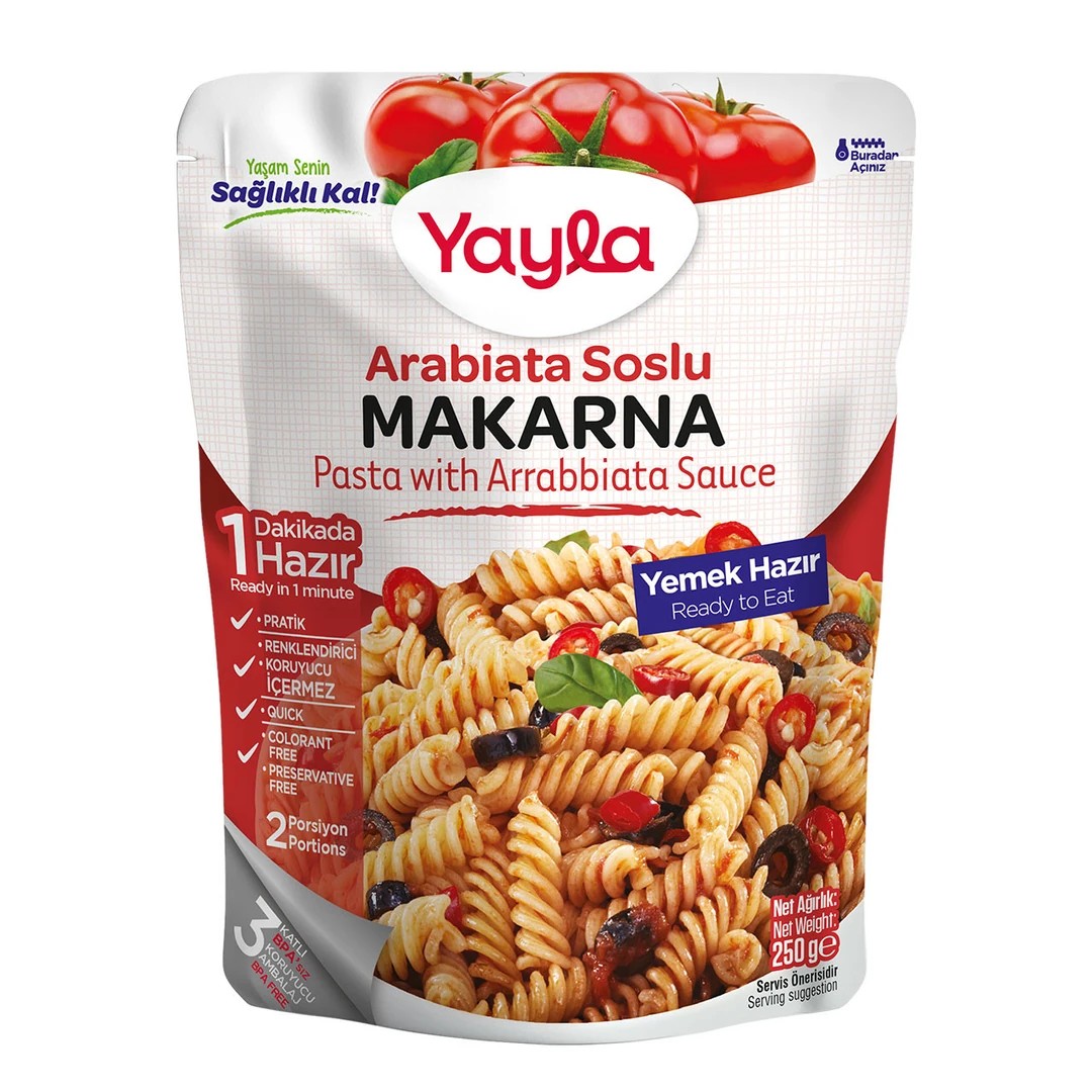 Yayla Arabiata Soslu Makarna 250 Gr Paketi (36 Adet)