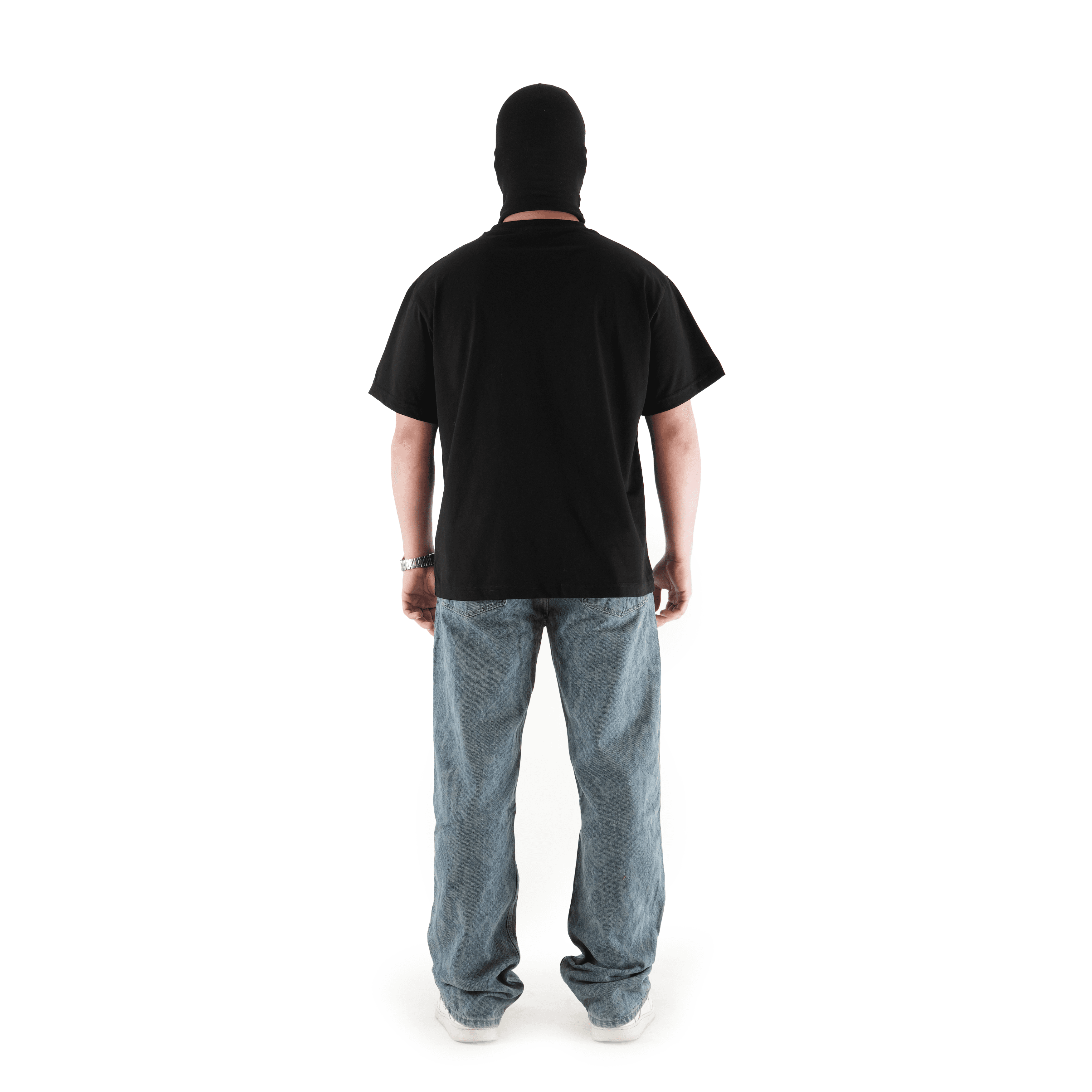 Sewn Stage x MOB Desenli Mavi Baggy Pantolon