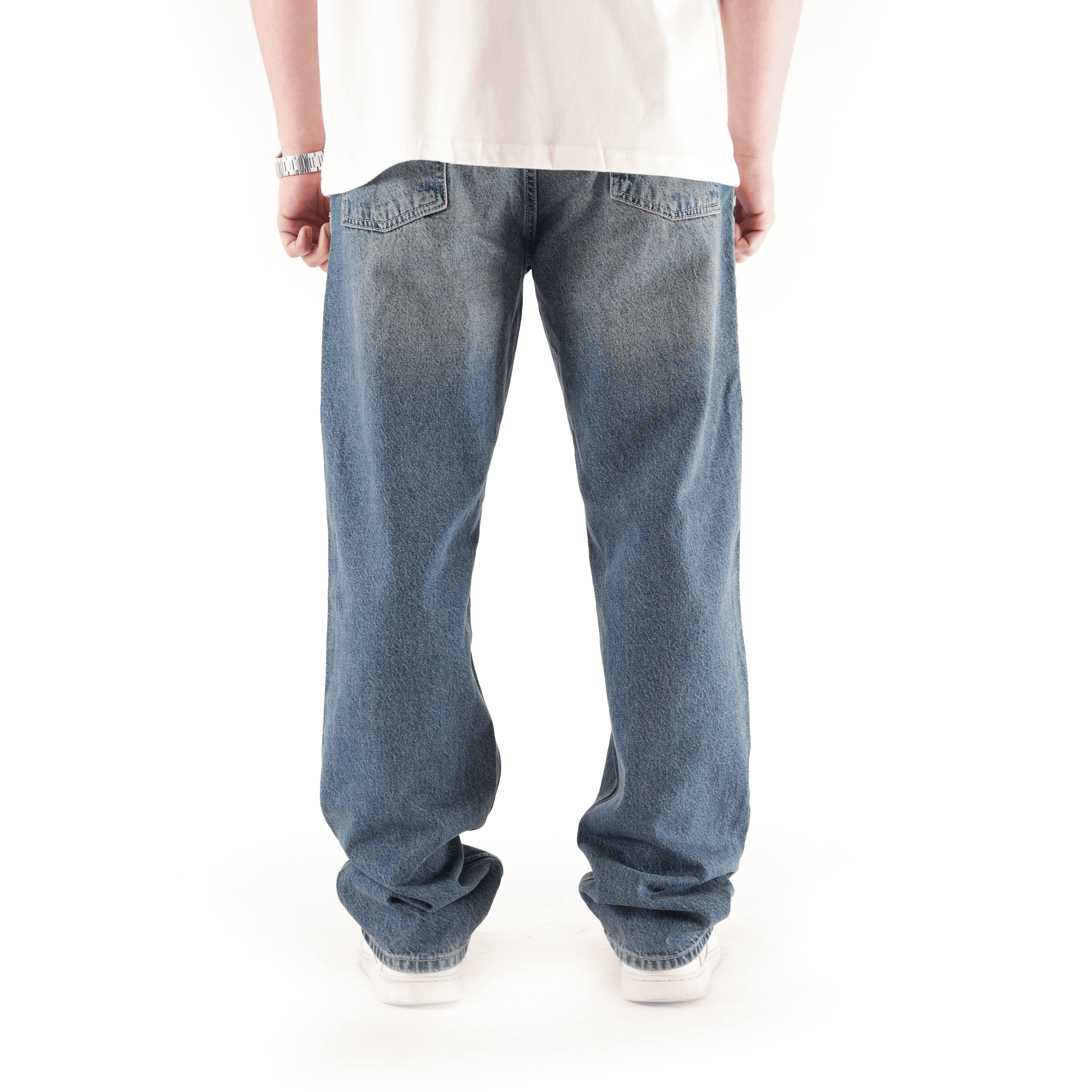 Sewn Stage x MOB Eskitme Mavi Baggy Pantolon
