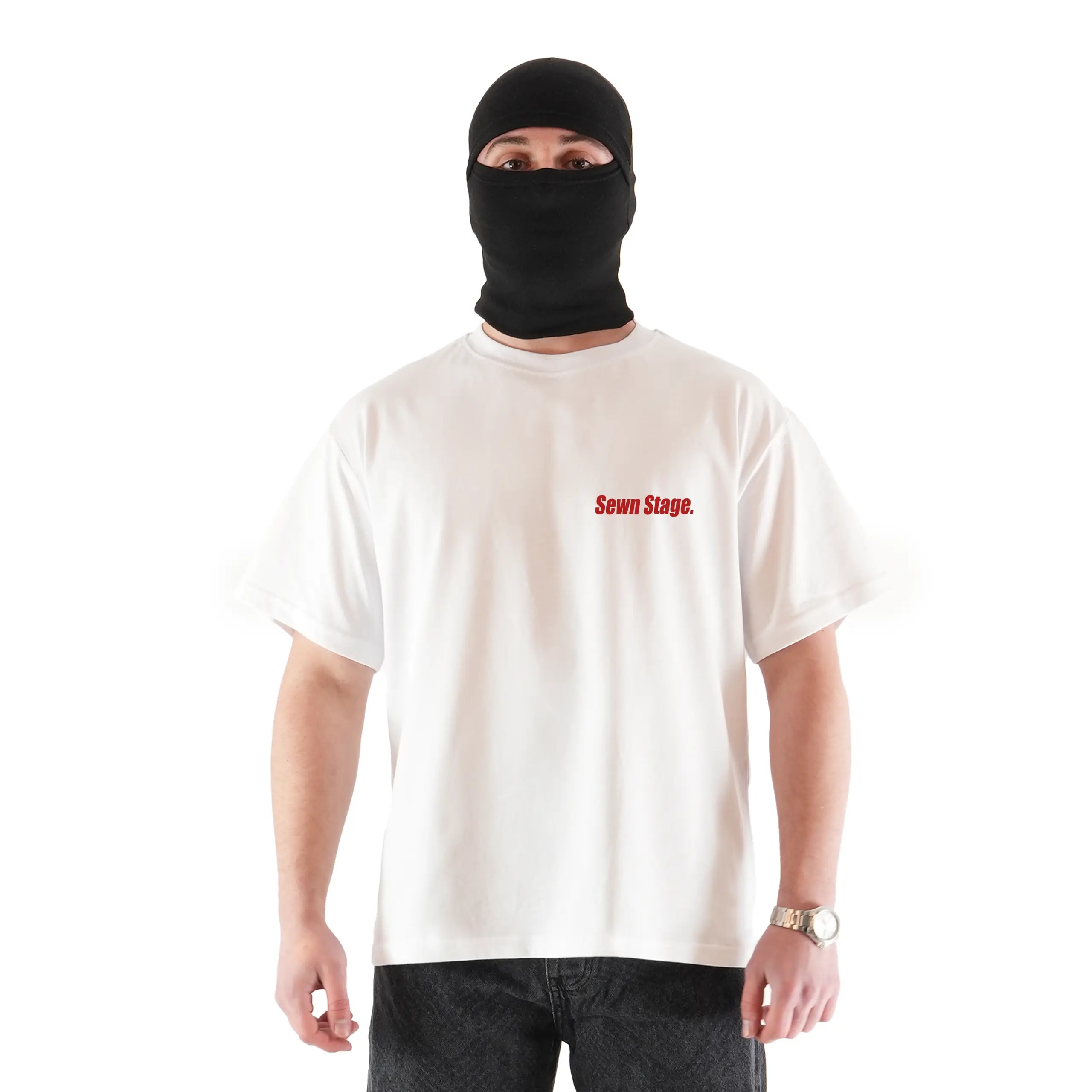 "SLANTED STAGE" Sırt Baskılı Oversize Gri Tişört