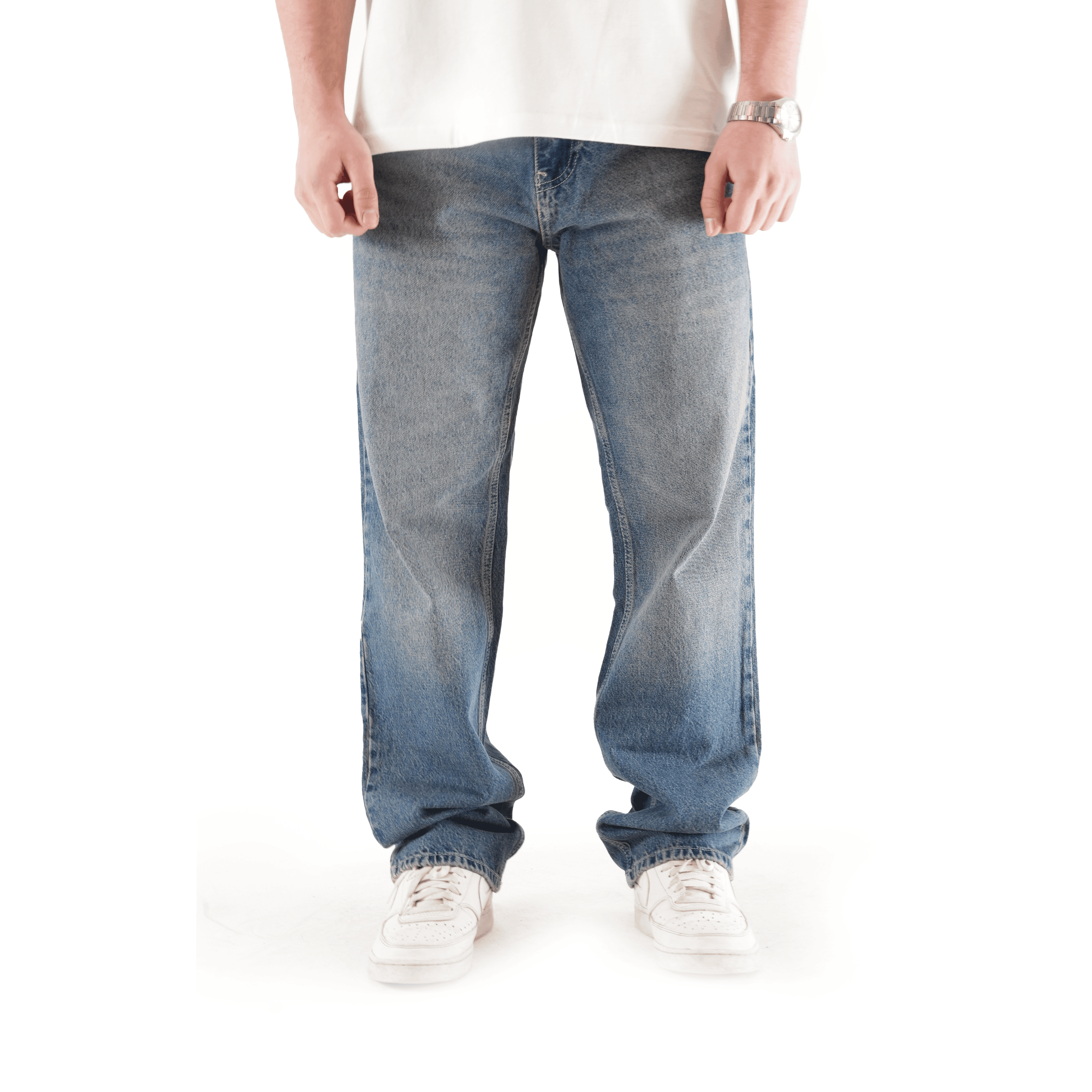 Sewn Stage x MOB Eskitme Mavi Baggy Pantolon