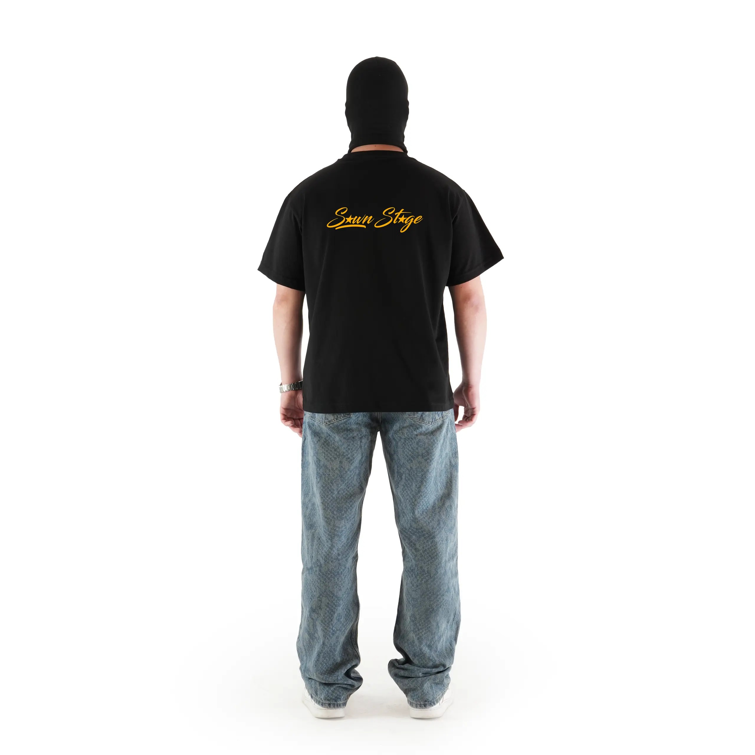 "SEWN STAGE" Sırt Baskılı Oversize Tişört