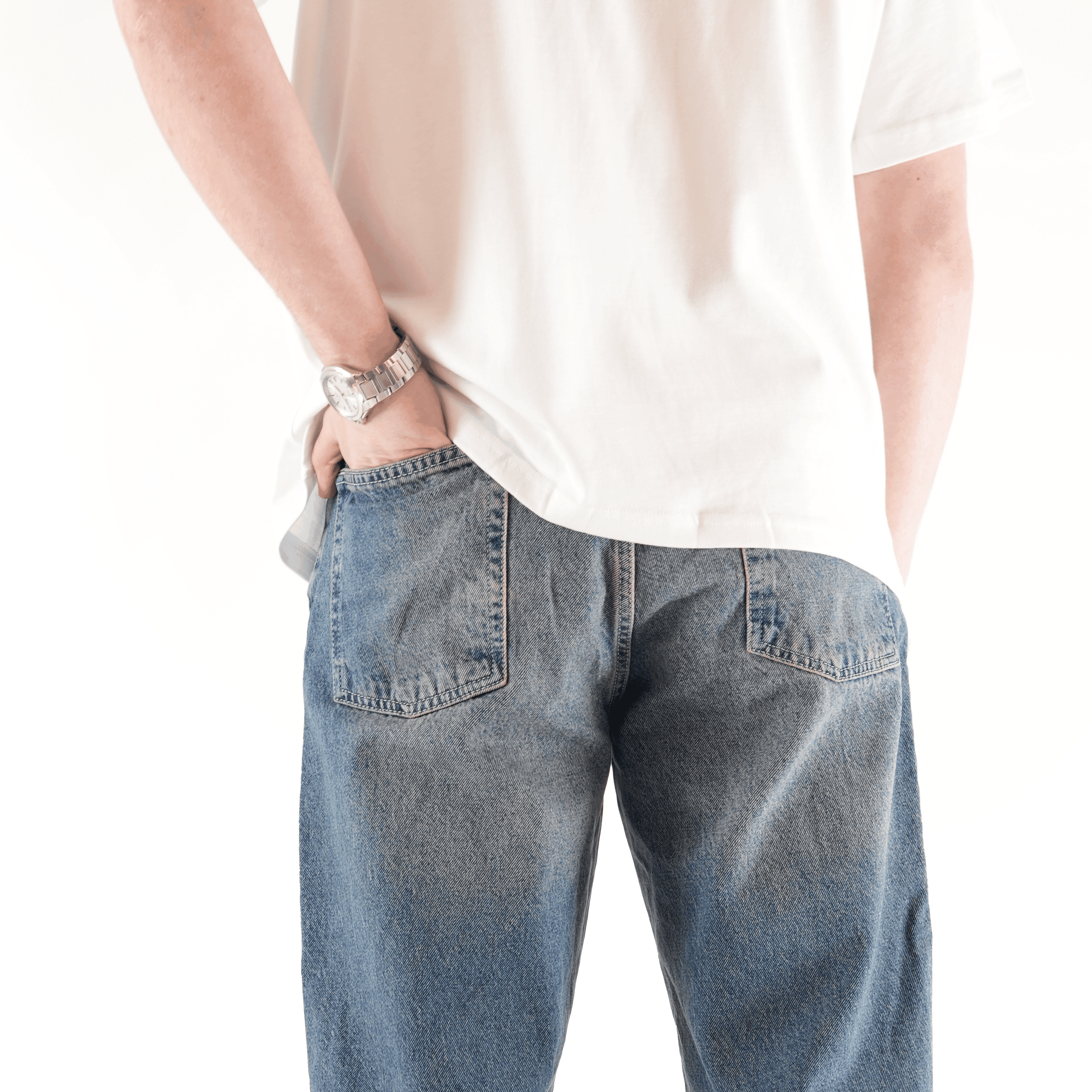 Sewn Stage x MOB Eskitme Mavi Baggy Pantolon