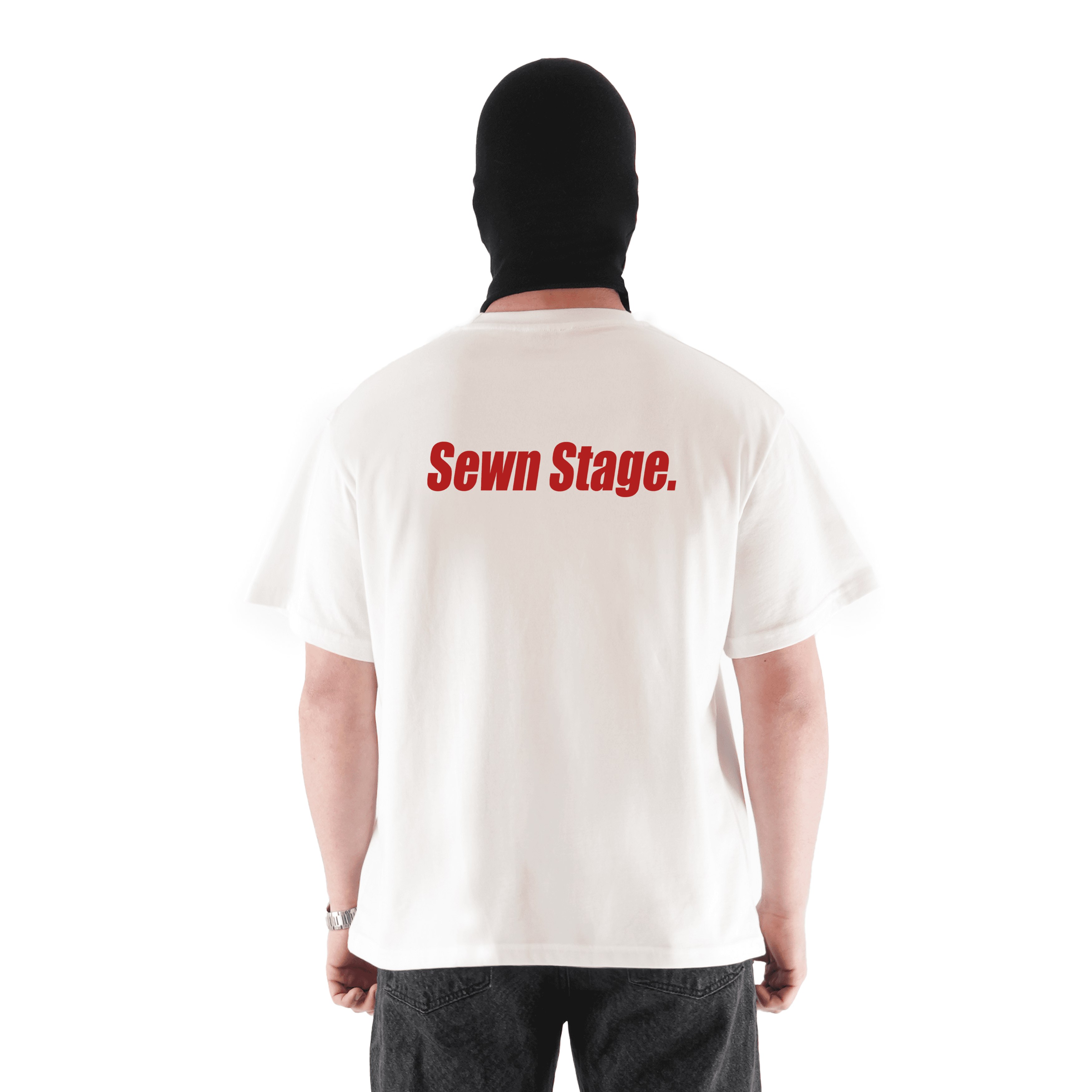 "FROM THE STREET" Orta Baskılı Oversize Beyaz Tişört