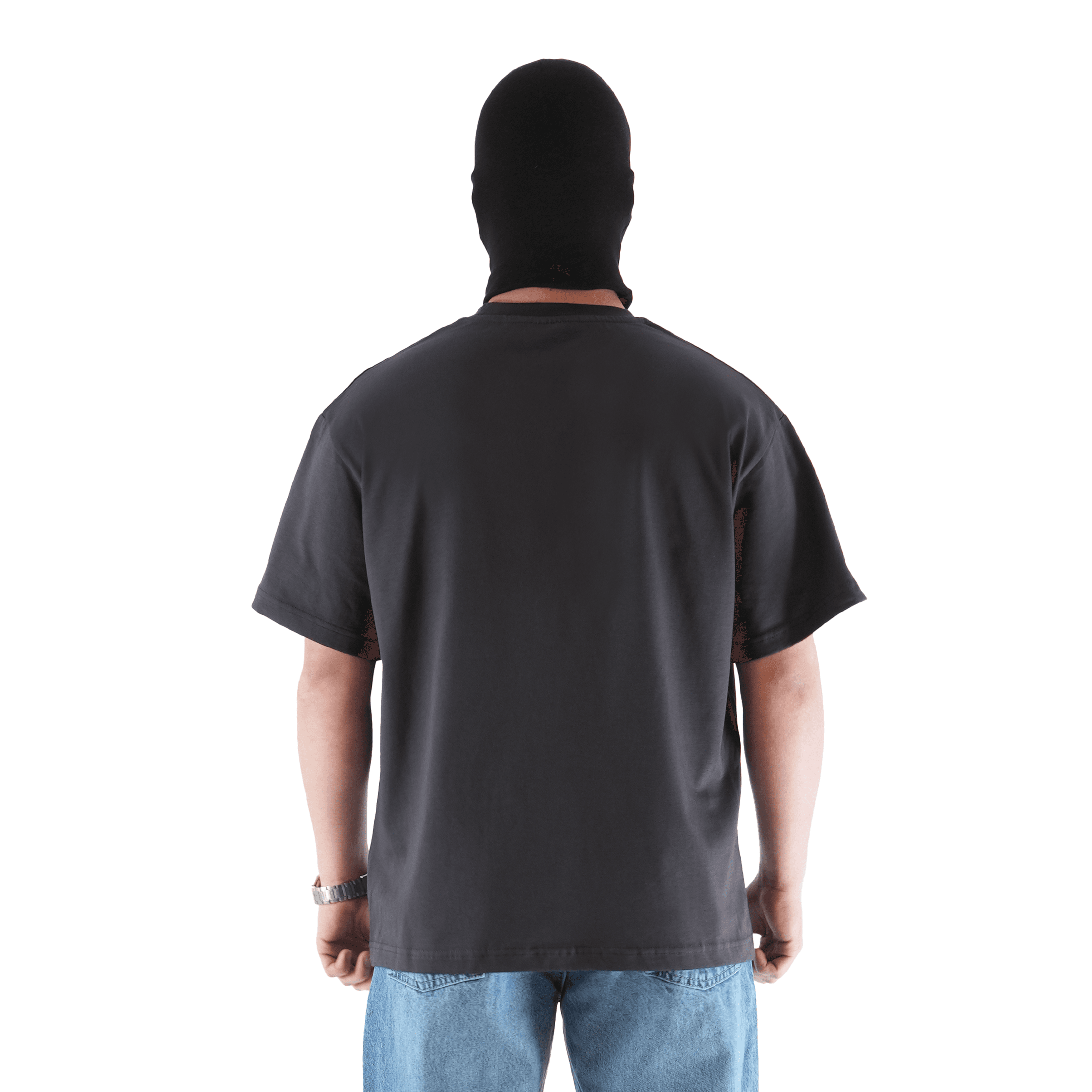"SEWN" Ön Baskılı Oversize Gri Tişört