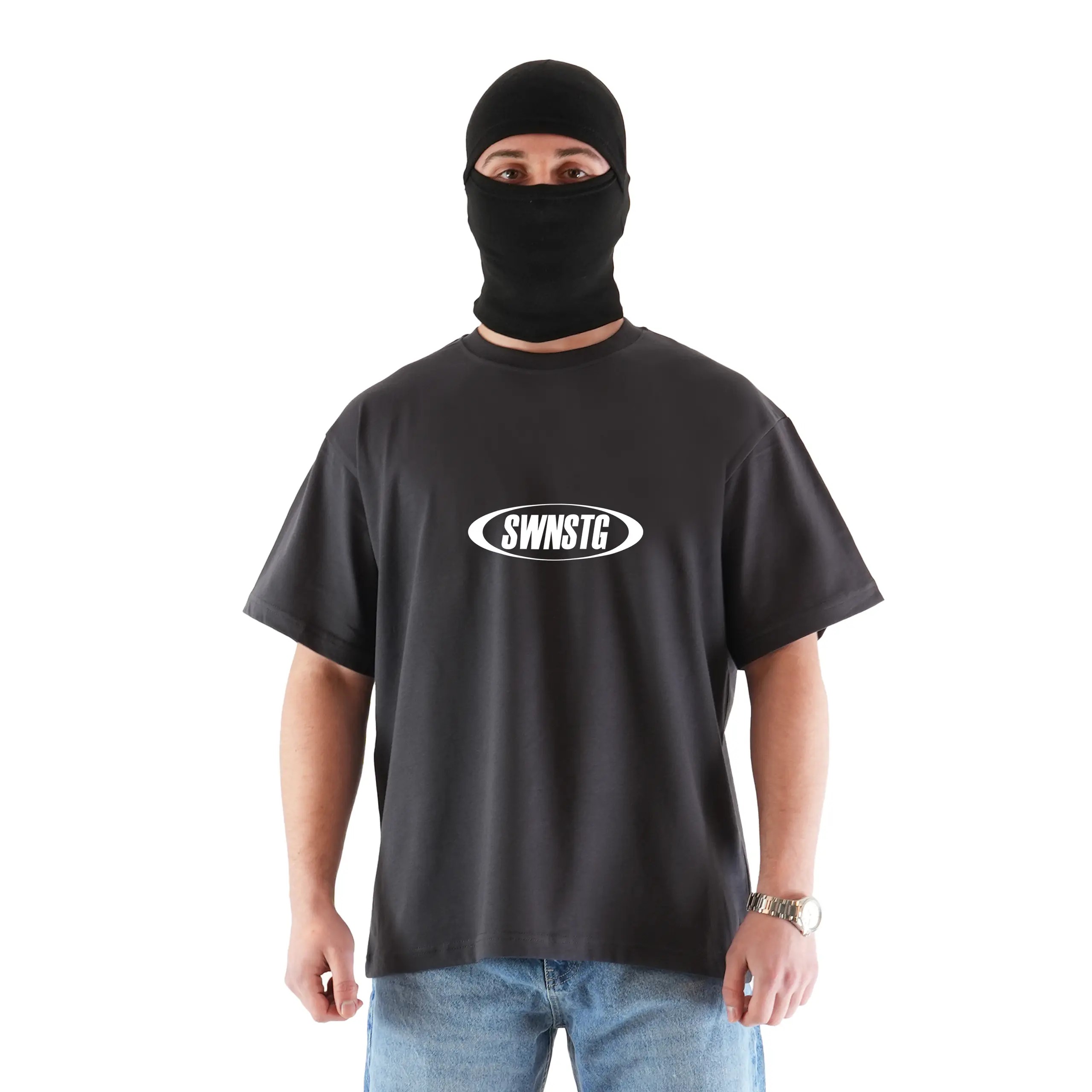 "SWNSTG STAMP" Orta Baskılı Oversize Tişört