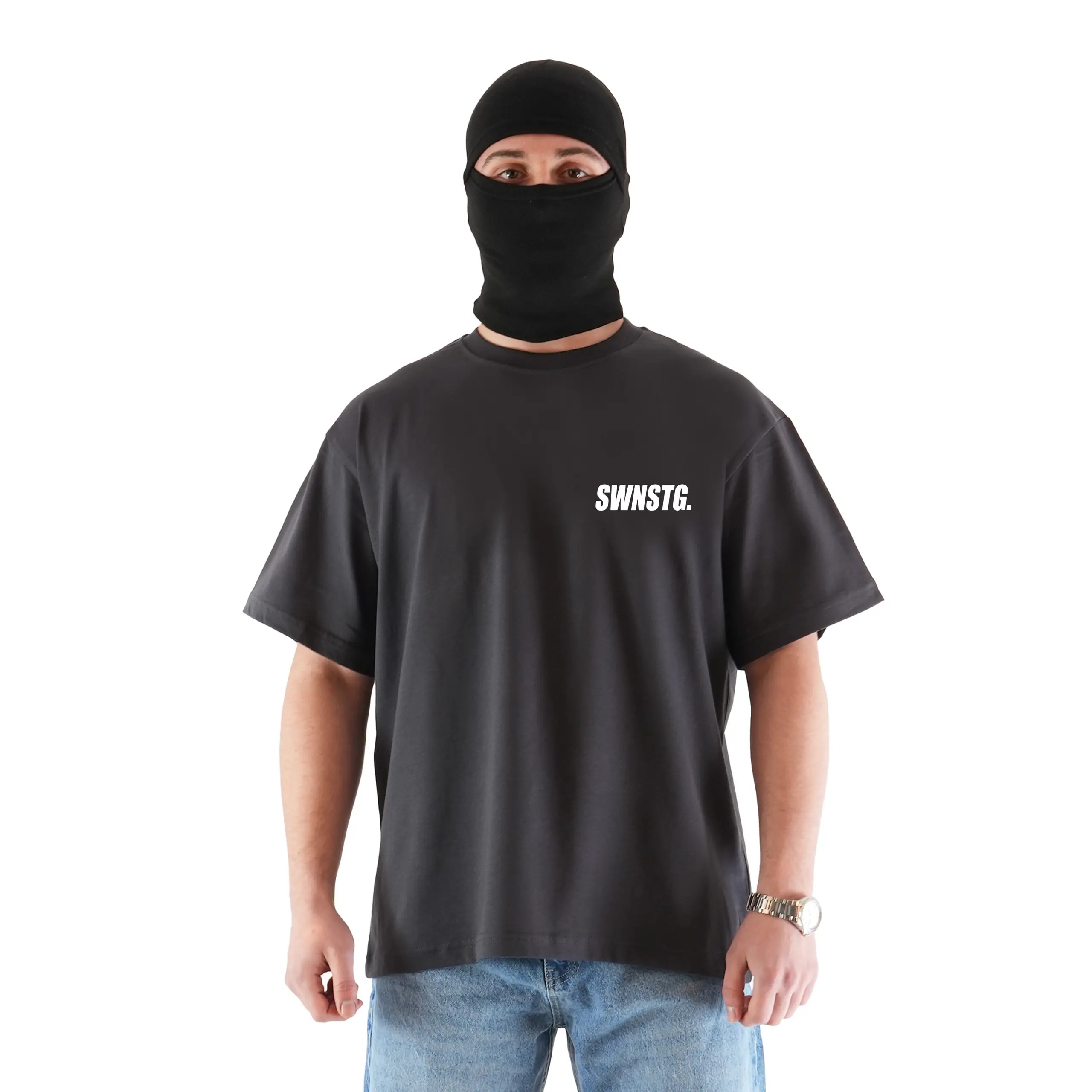 "SWNSTG" Sırt Baskılı Oversize Tişört