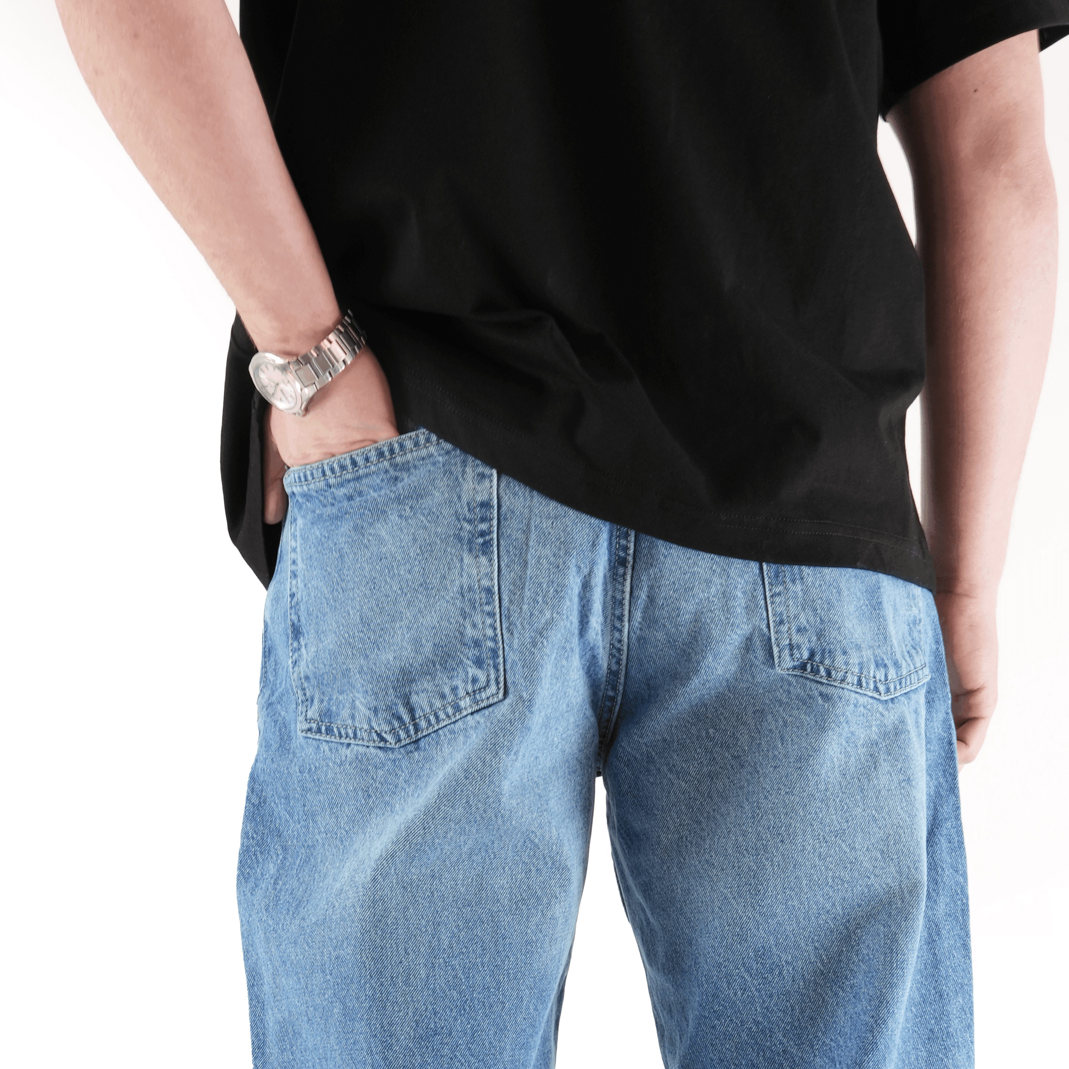 Sewn Stage x MOB Buz Mavisi Baggy Pantolon