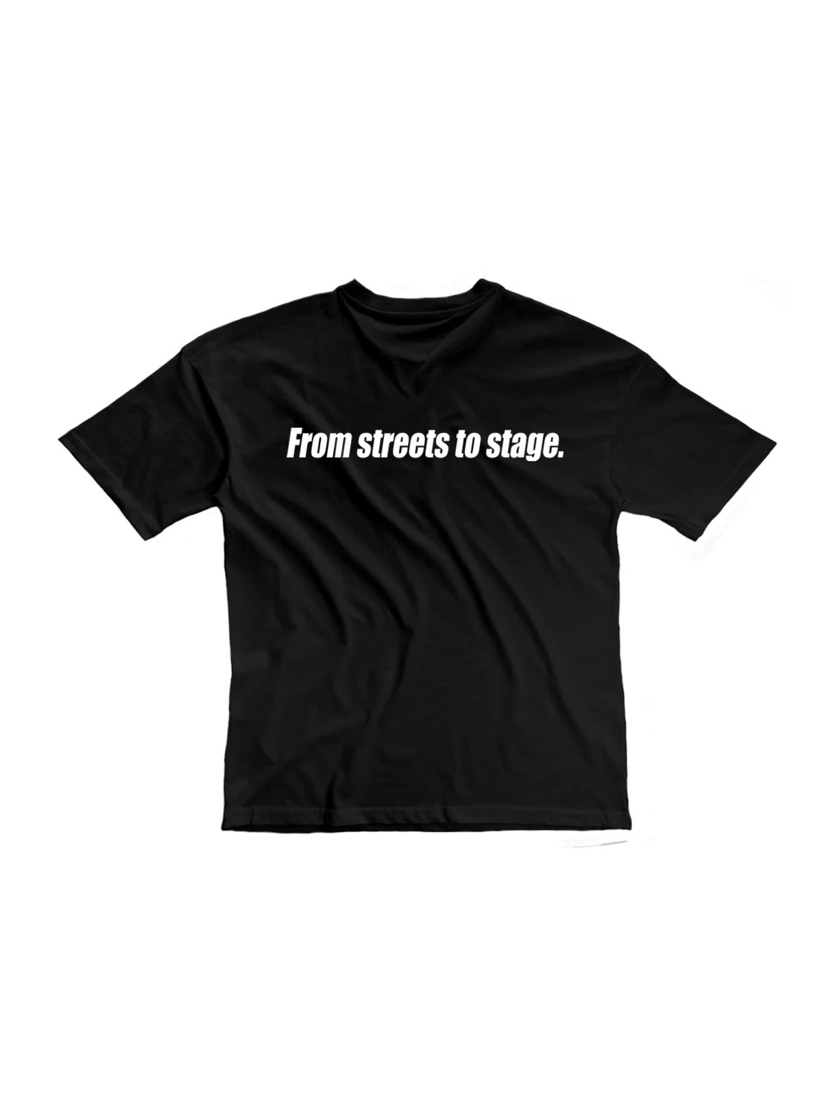 "SLANTED STAGE" Sırt Baskılı Oversize Gri Tişört