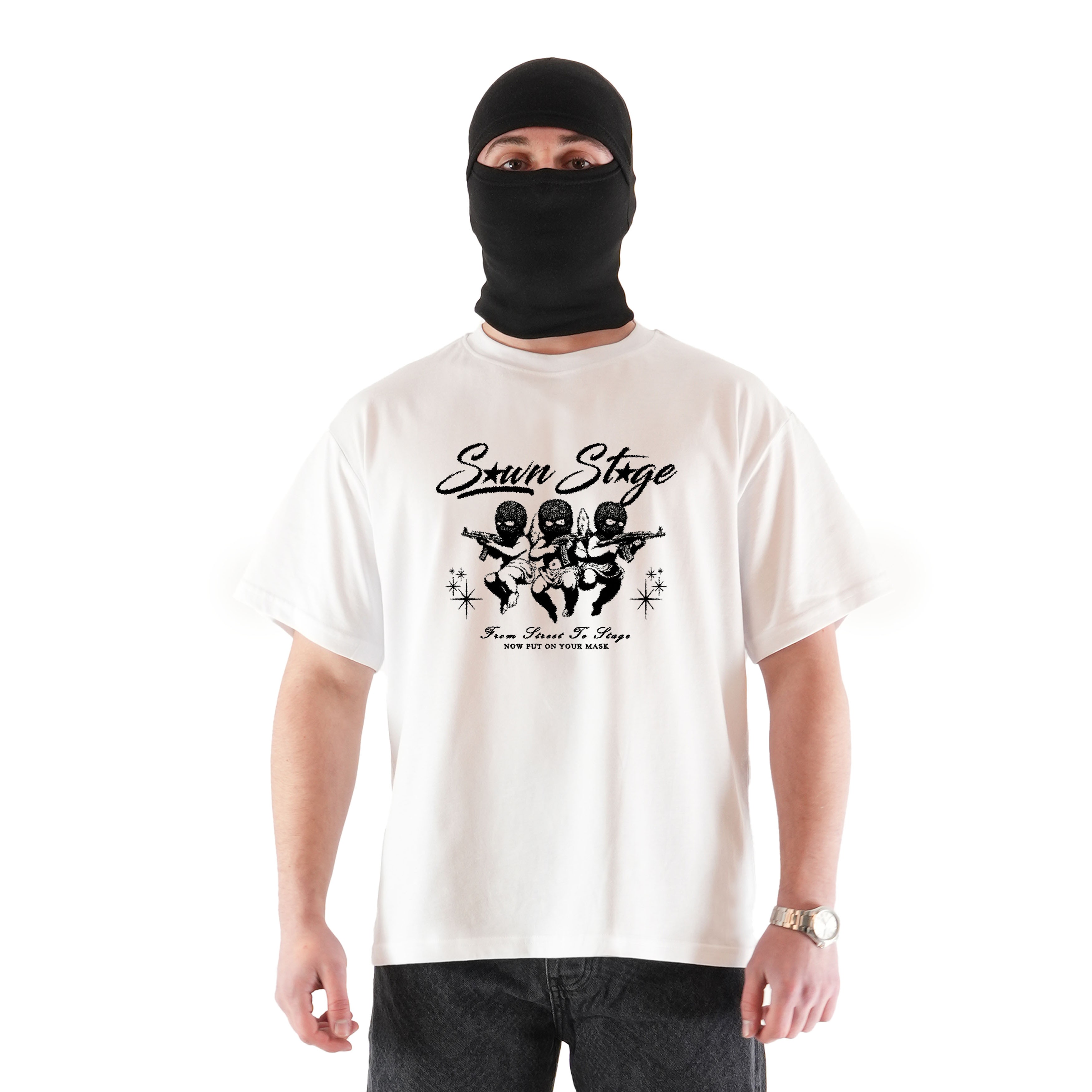 SEWNSTAGE THREE ANGELS PREMIUM OVERSIZE T-SHIRT
