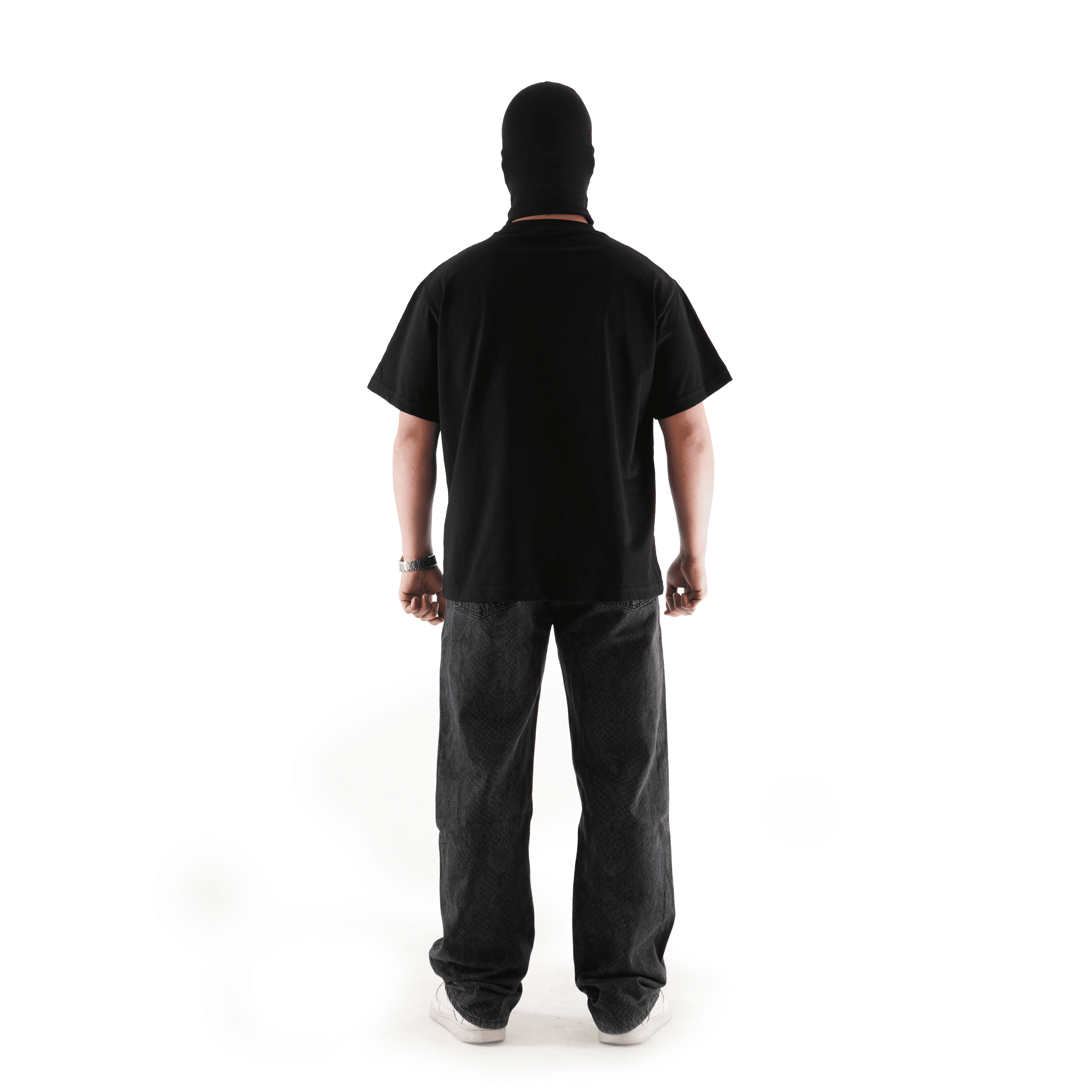 Sewn Stage x MOB Desenli Siyah Baggy Pantolon