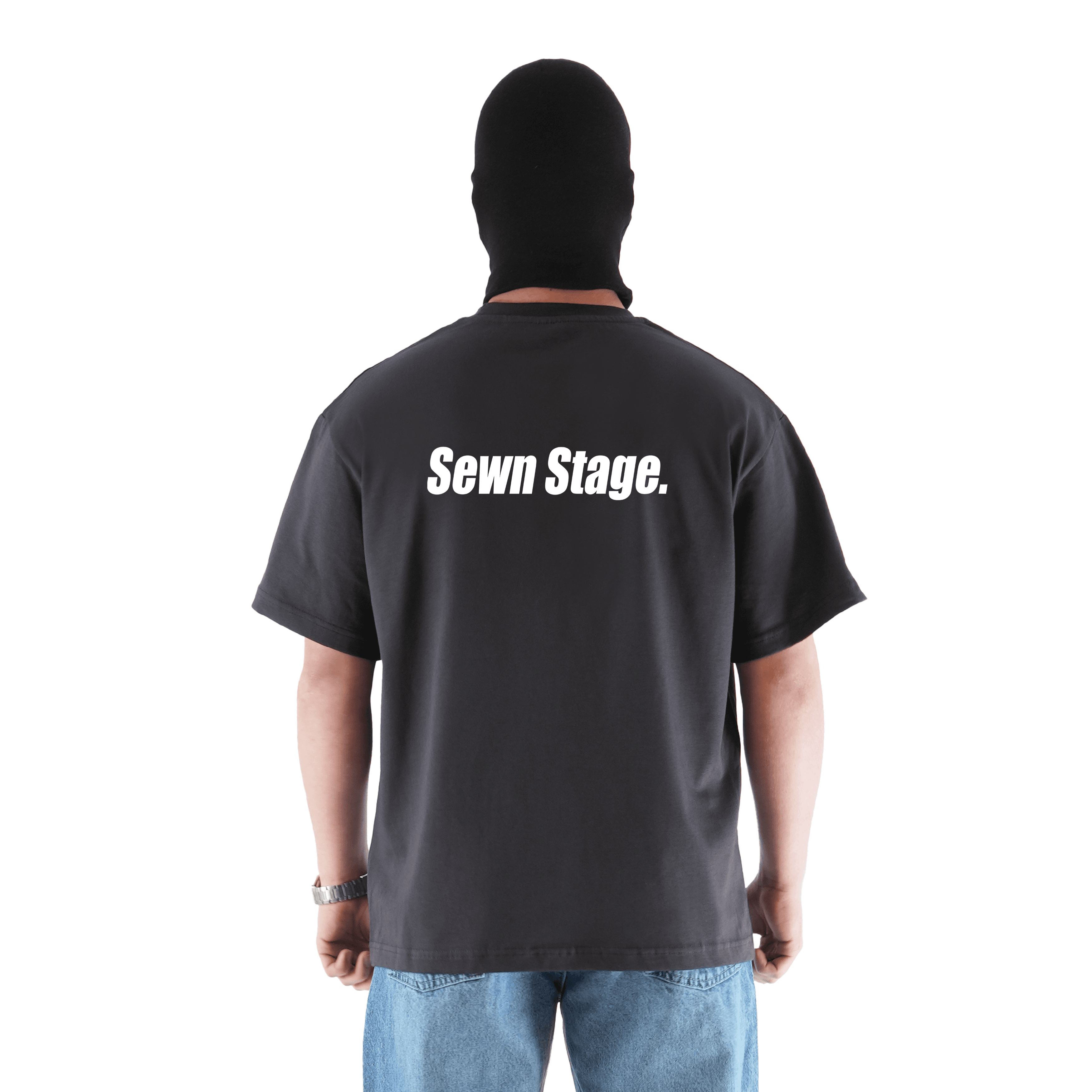 "FROM THE STREET" Orta Baskılı Oversize Gri Tişört